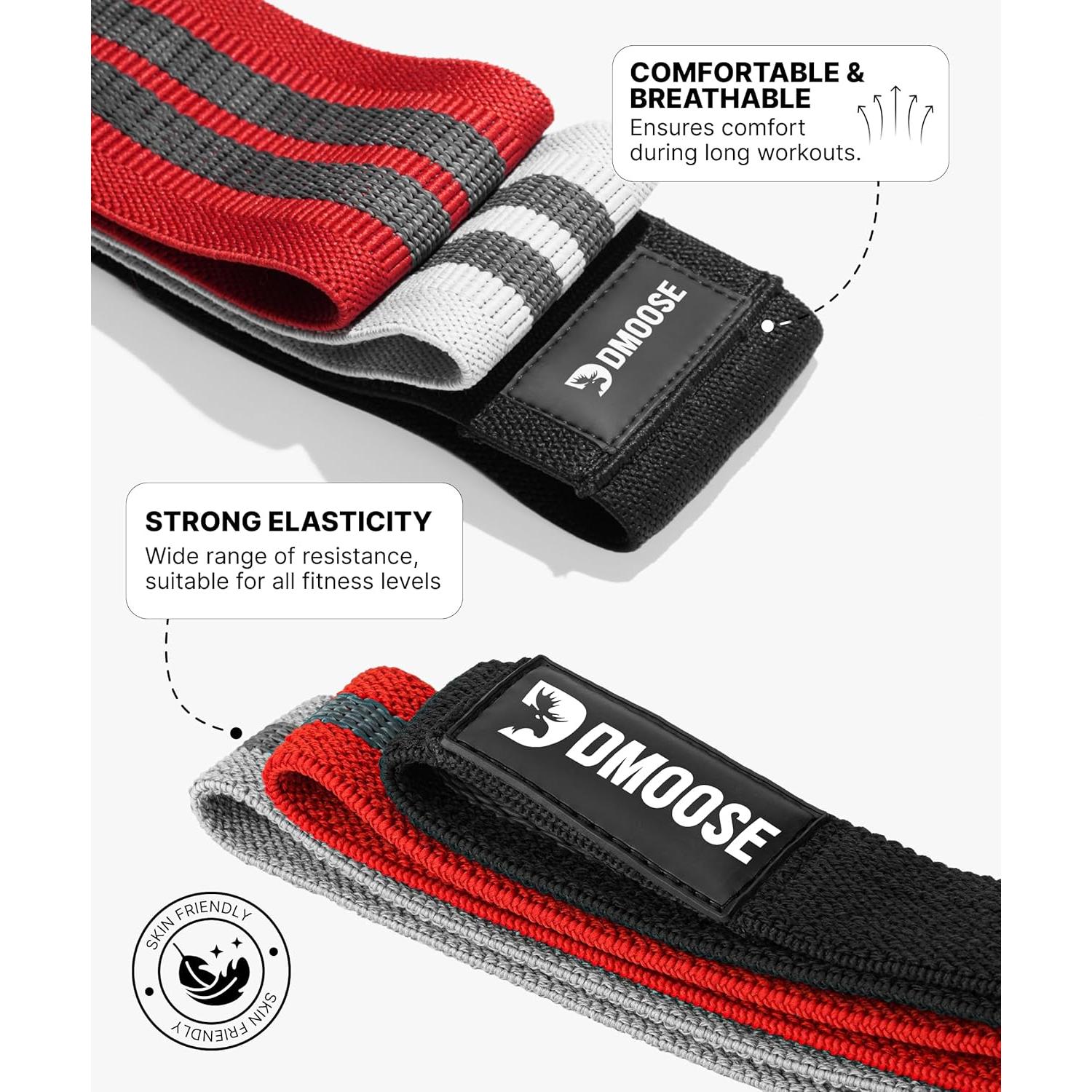 Bandas de Resistencia DMoose Fitness - Paquete de 6 Antideslizantes