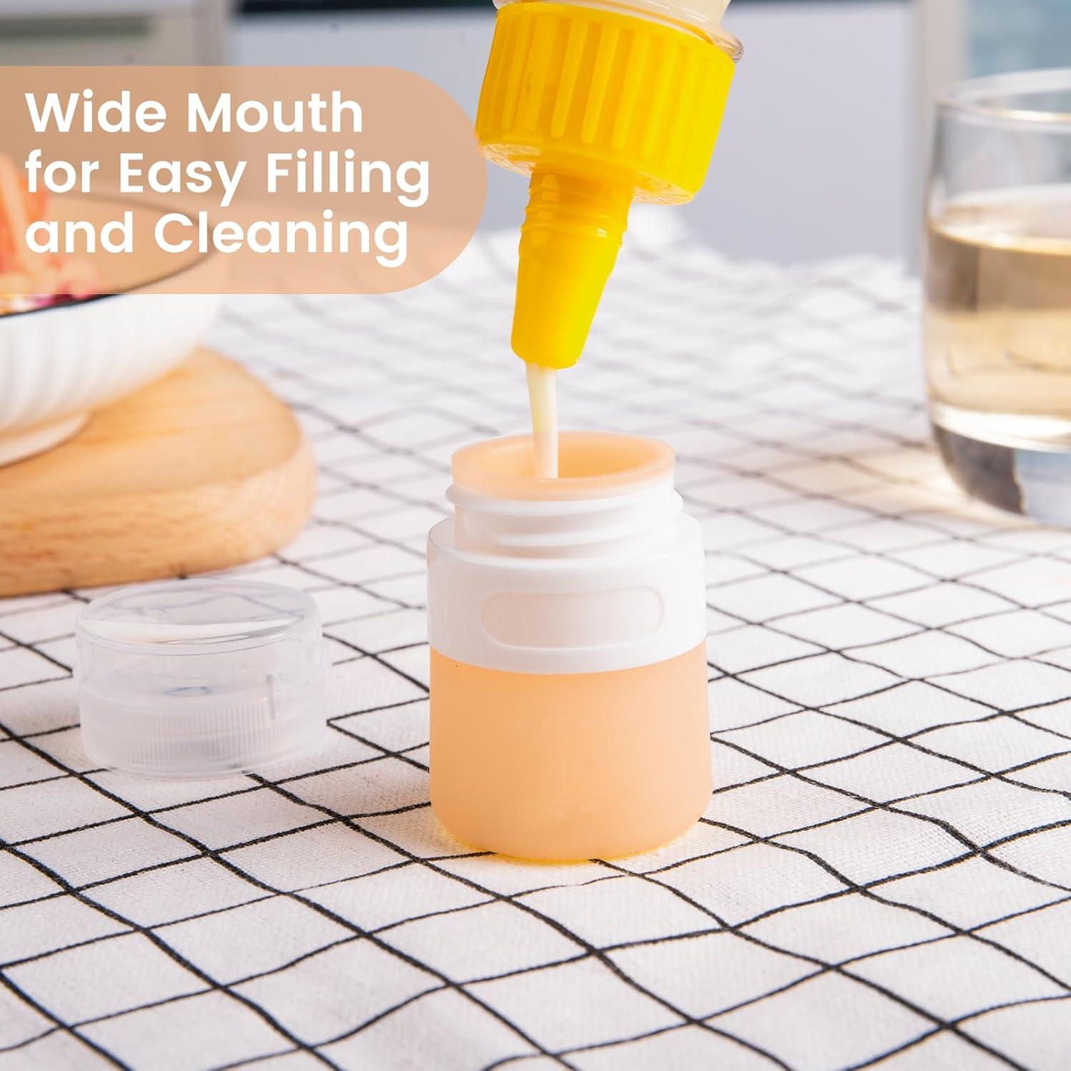 Botellas de Squeeze MICEBAY 1 oz Silicona a Prueba de Fugas - Paquete de 4