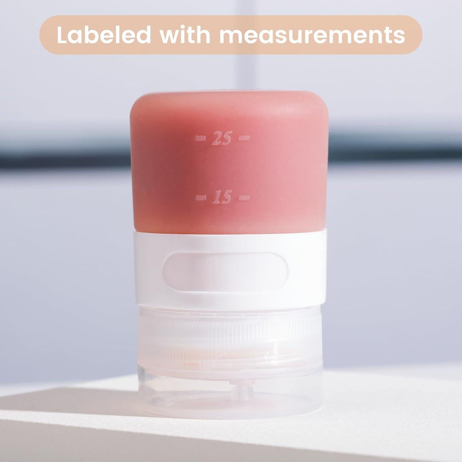 Botellas de Squeeze MICEBAY 1 oz Silicona a Prueba de Fugas - Paquete de 4