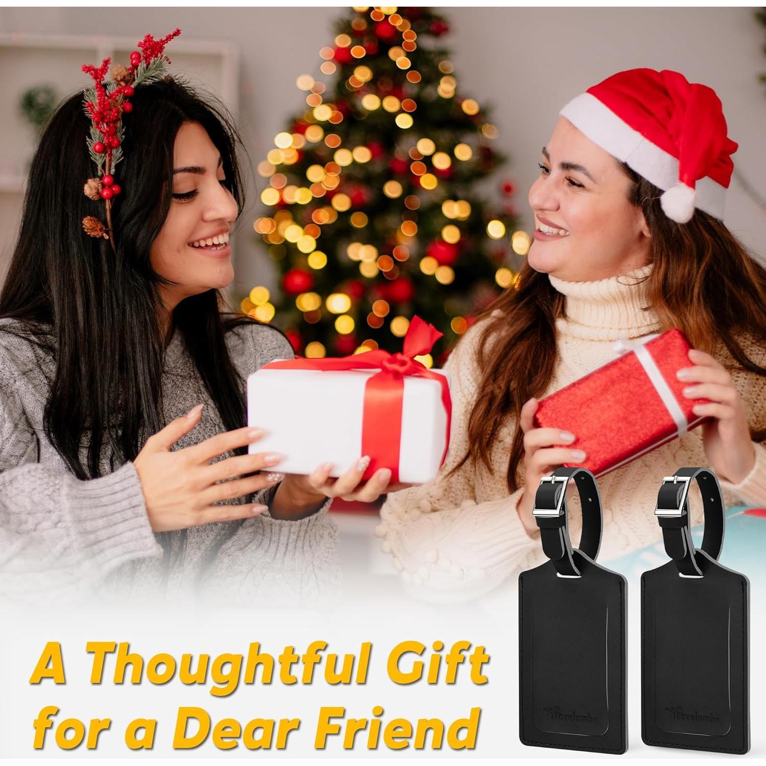 8 Etiquetas de Equipaje de Cuero Travelambo - Duraderas y Personalizables