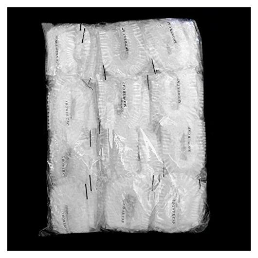 100 Gorras de Ducha Desechables KINGLAKE Plástico Transparente