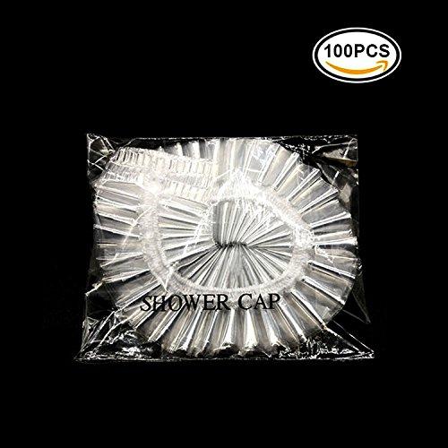 100 Gorras de Ducha Desechables KINGLAKE Plástico Transparente