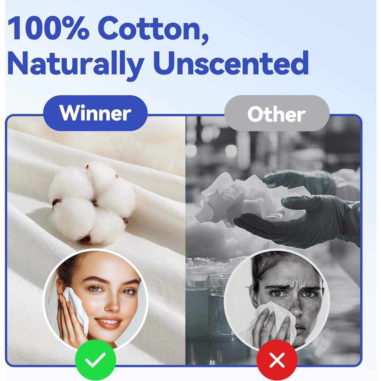 Toallas de cara Winner 100% algodón biodegradable 110 unidades