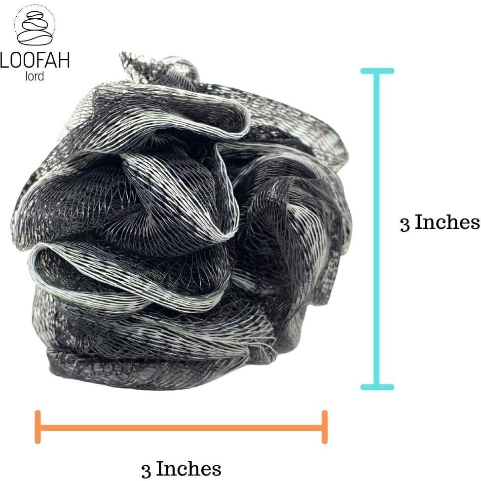 24 Esponjas de Baño Lufa de Carbón de Bambú Negro Looah Lord