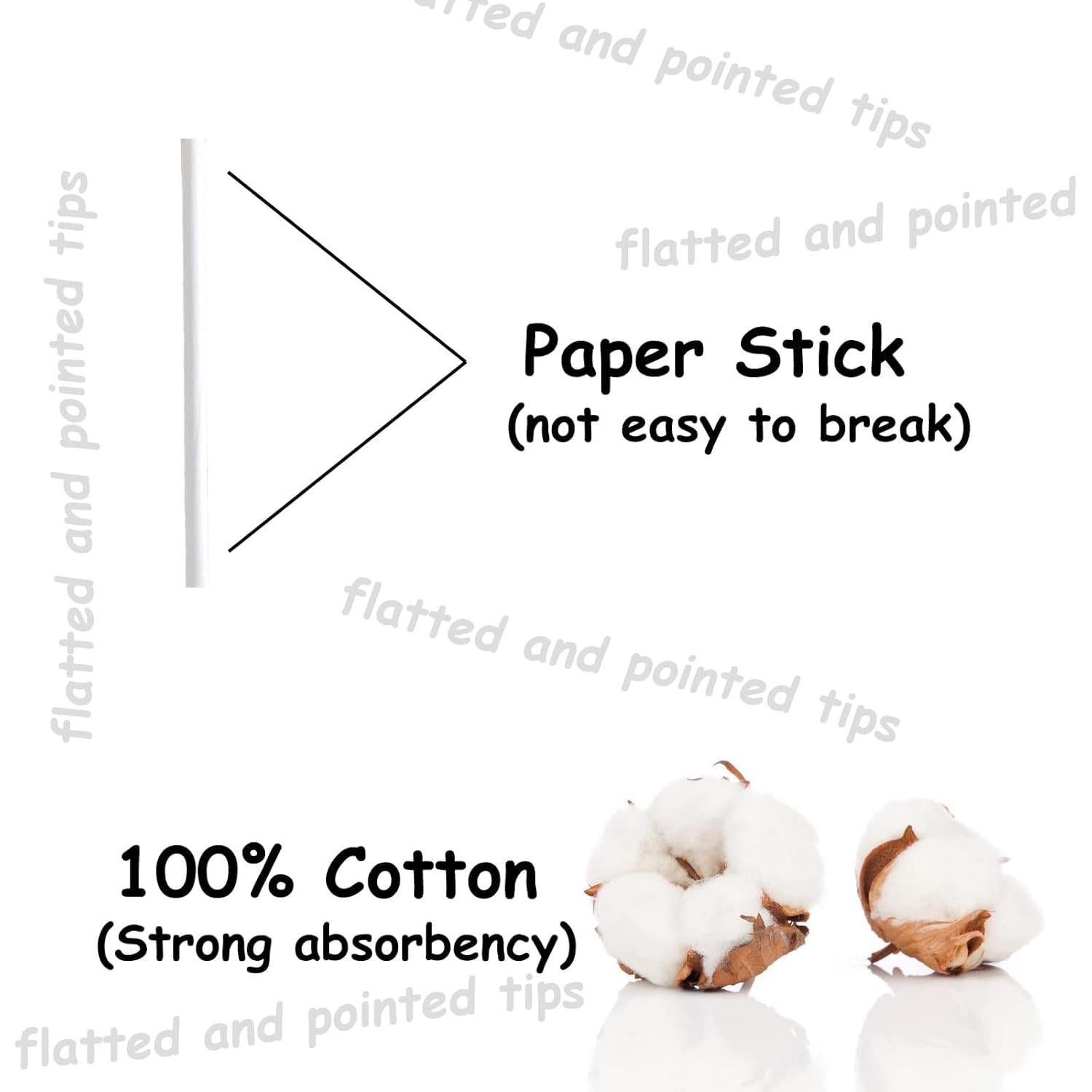 Hisopos de Algodón con Palitos de Papel SUIZWMOU 375pcs