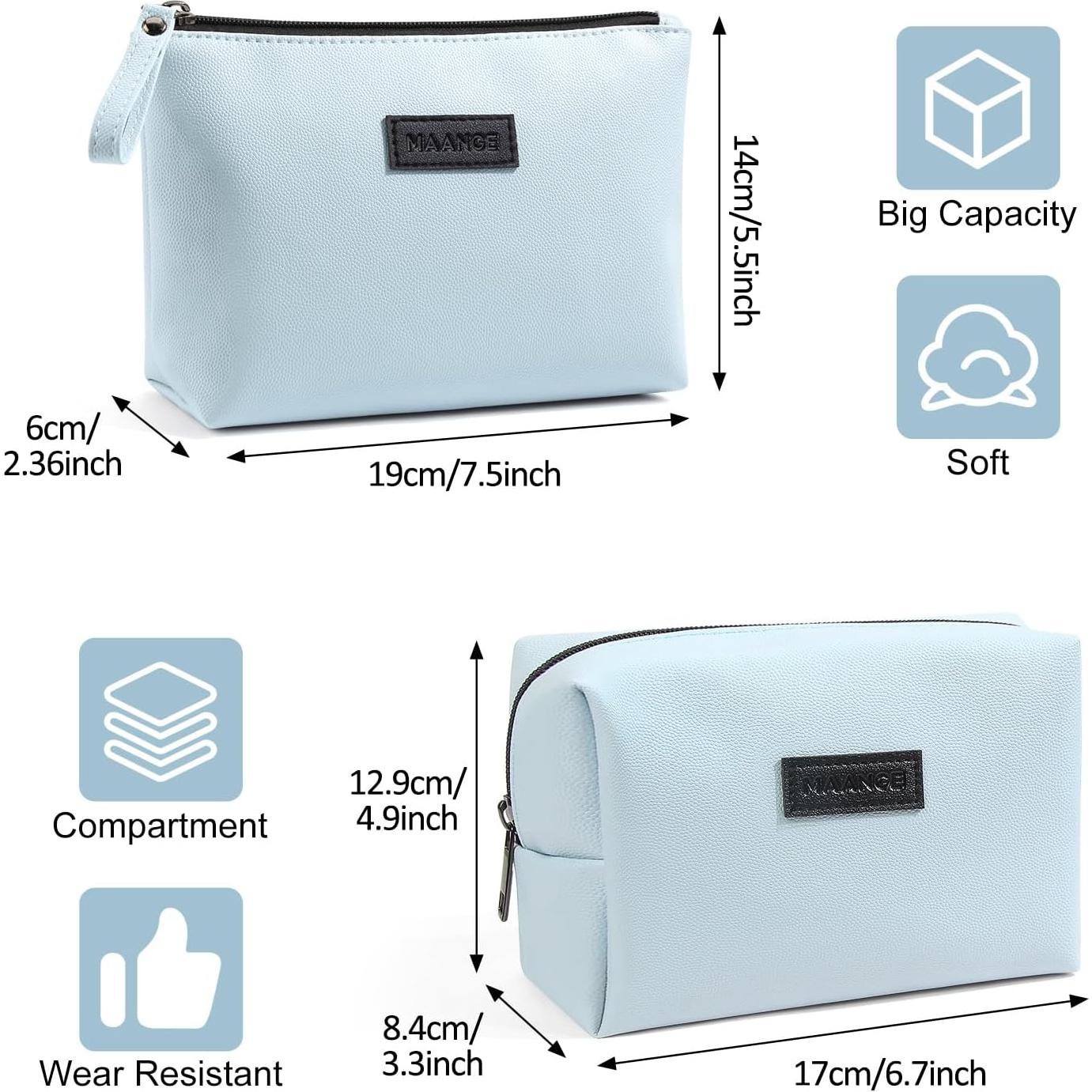 Bolsa de Maquillaje de Viaje MAANGE 22x14x6cm Cuero PU