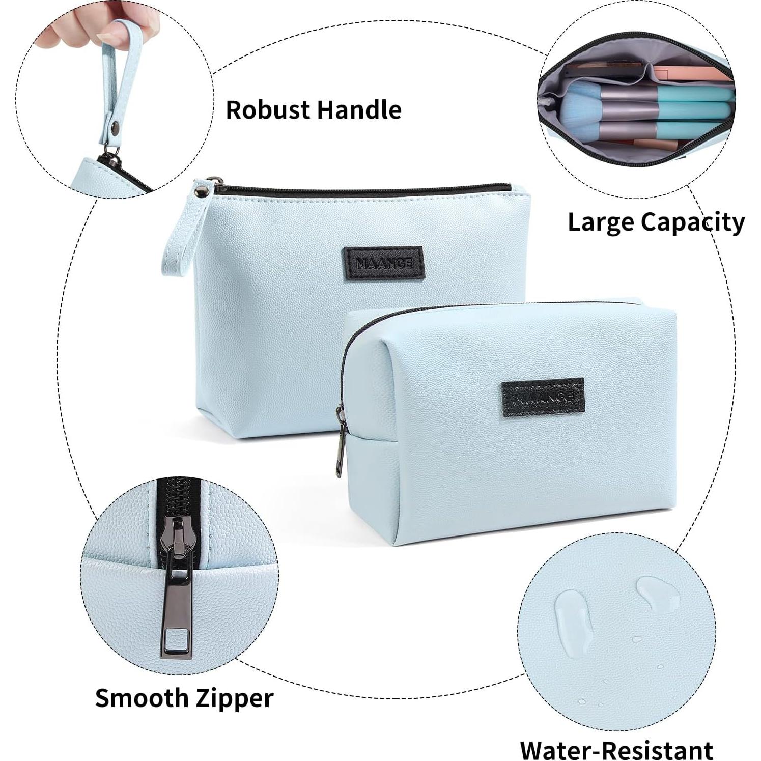 Bolsa de Maquillaje de Viaje MAANGE 22x14x6cm Cuero PU