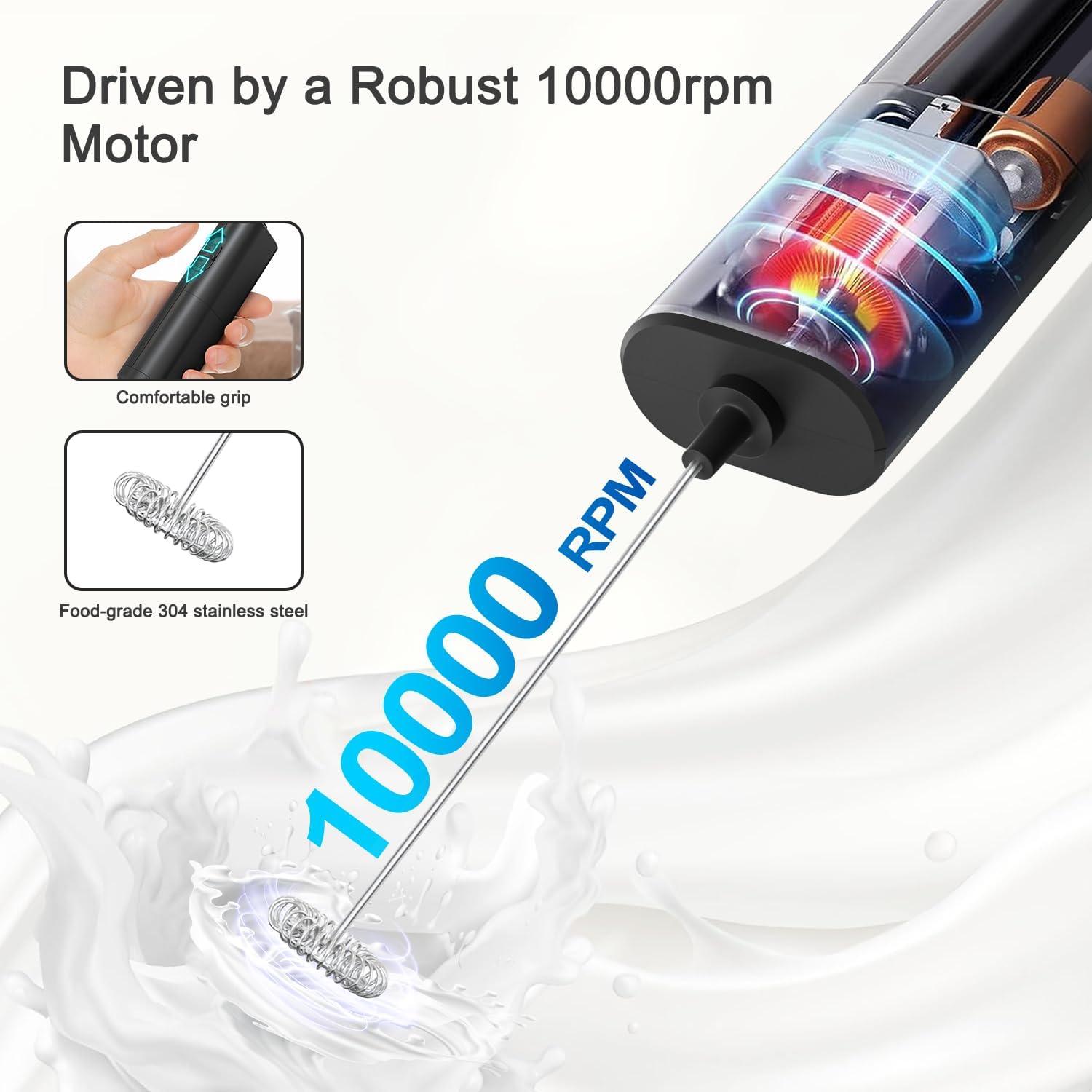 Espumador de Leche Eléctrico ELMWAY KJBQ-12 Negro Compacto