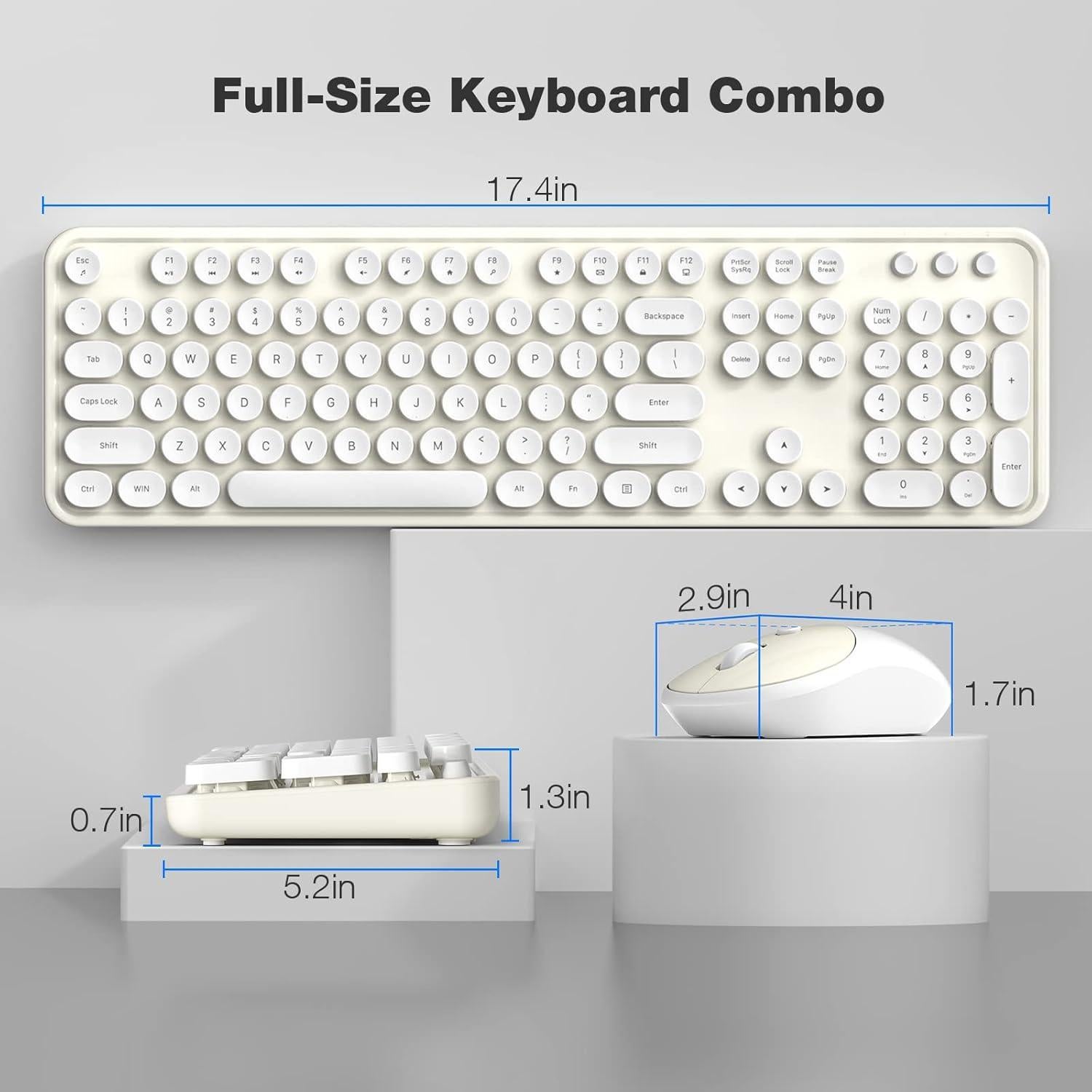 Combo Teclado y Ratón Inalámbricos Atelus Blanco