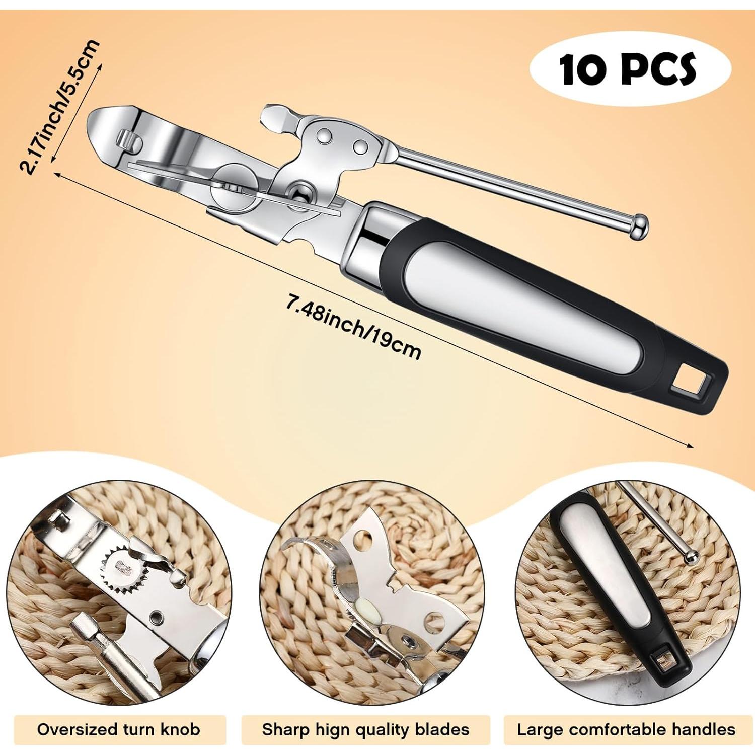 Abrelatas Manual Gisafai 10 Pcs con Mango Antideslizante