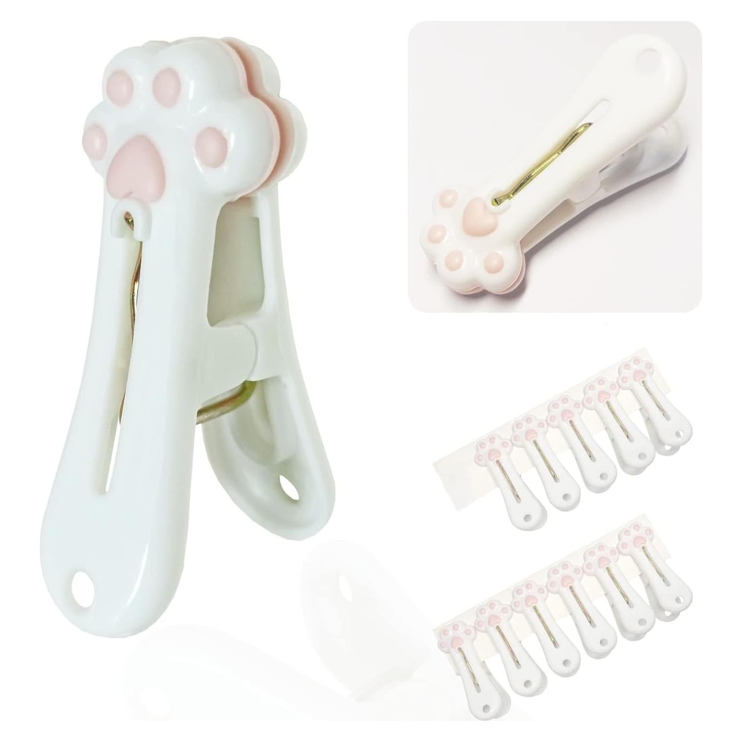 Pinzas de Plástico MEOVVZOO - Paquete de 12, Garra de Gato