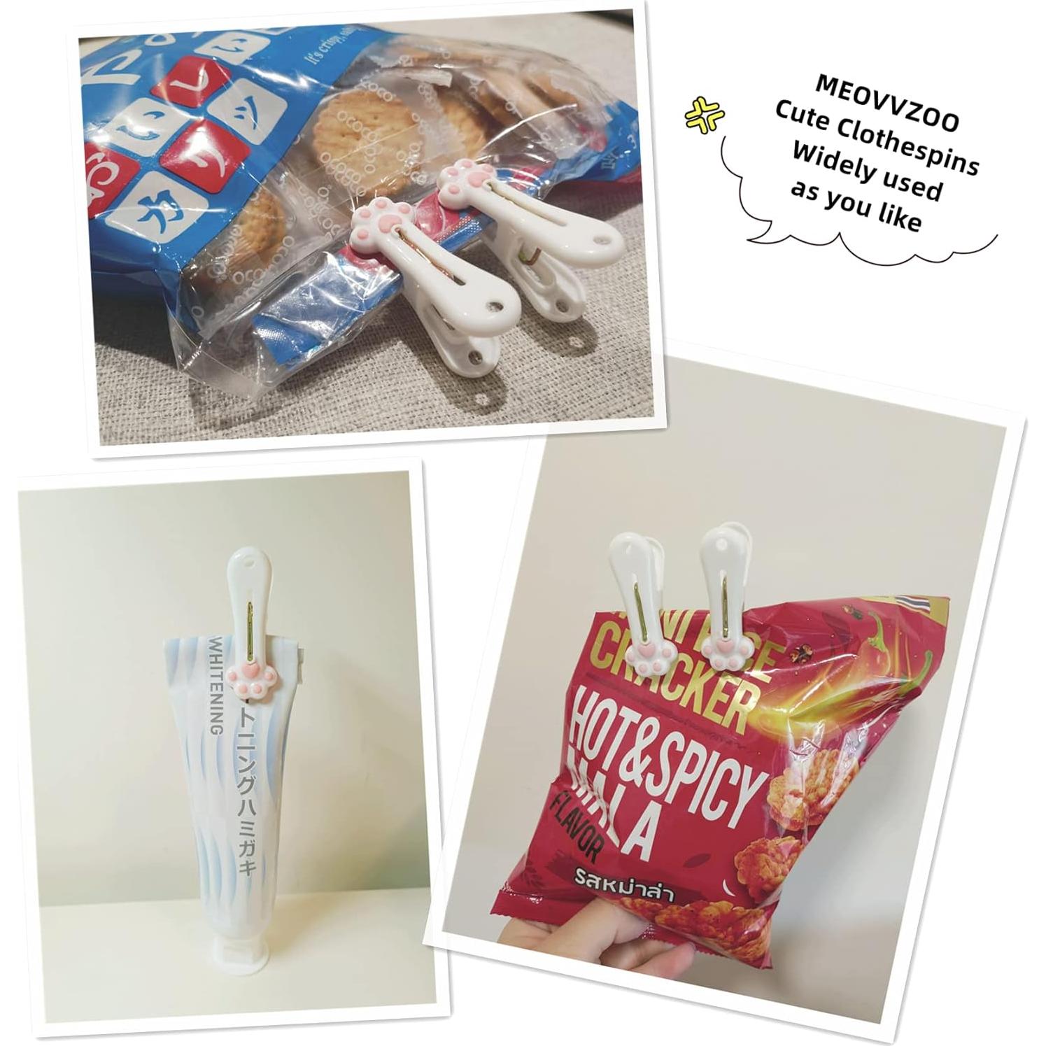 Pinzas de Plástico MEOVVZOO - Paquete de 12, Garra de Gato