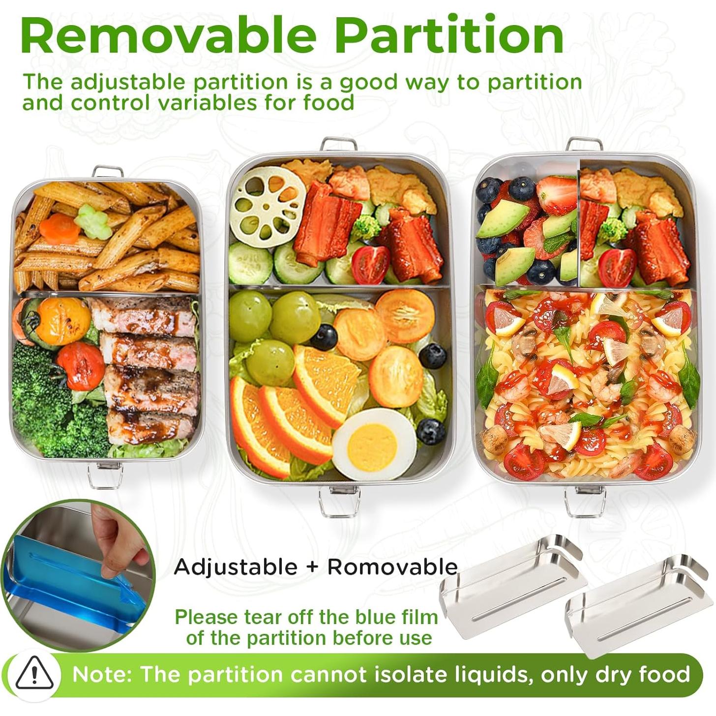 Caja de Almuerzo LEEPENK Acero Inoxidable 1400ml A Prueba de Fugas