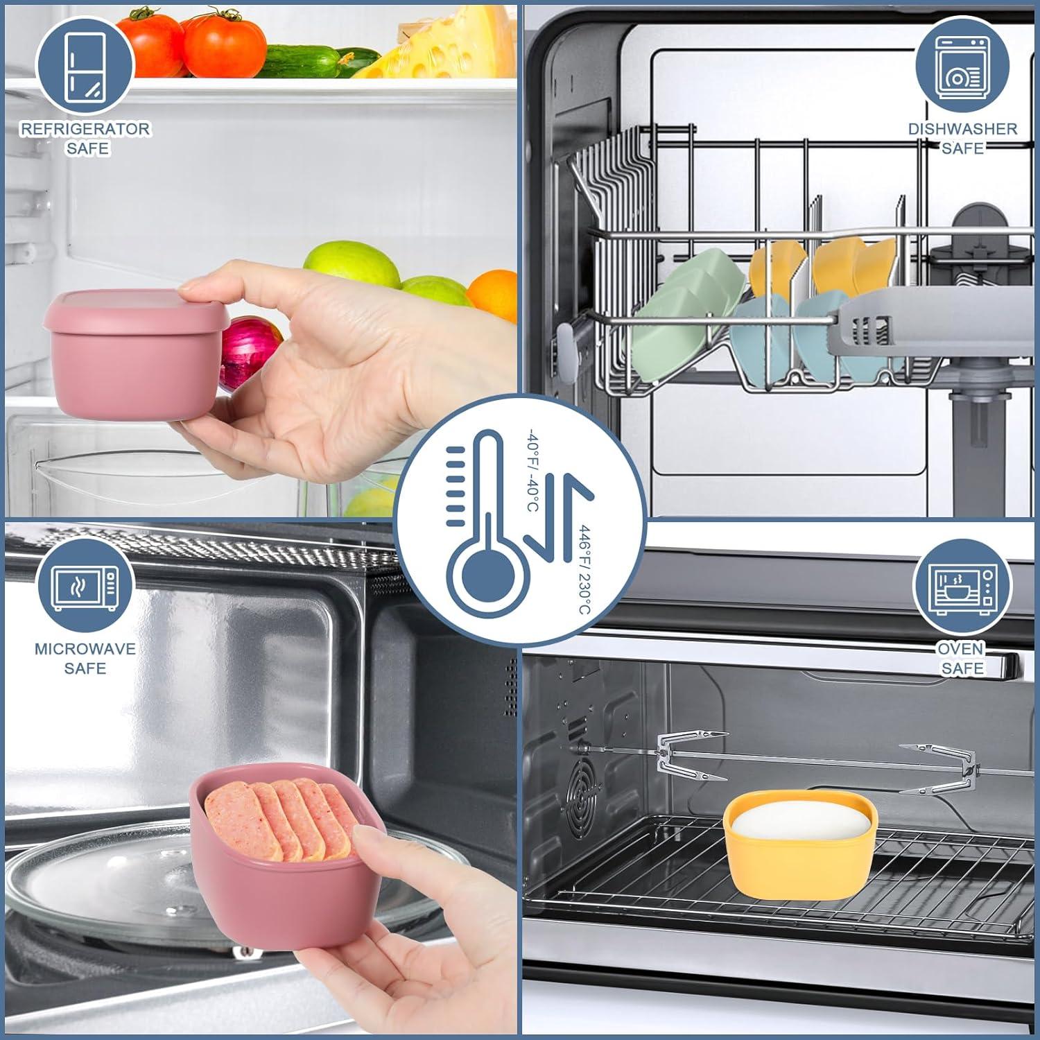 4 Contenedores de Silicona para Snacks AOEDEO 300ml Herméticos