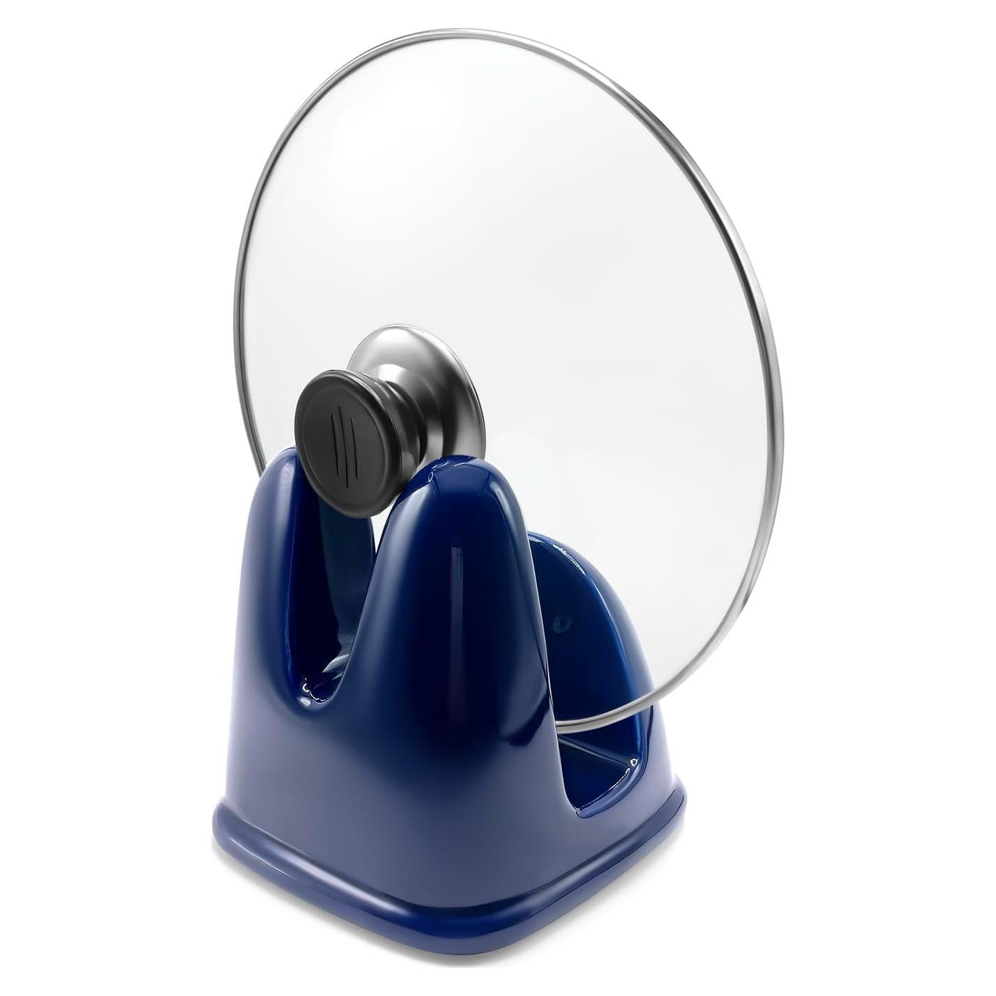 Soporte para tapa de olla Lurockie cerámica azul resistente al calor