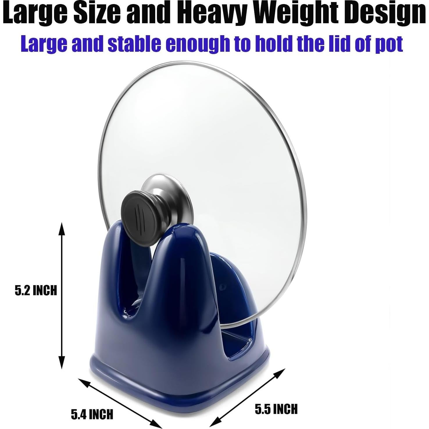 Soporte para tapa de olla Lurockie cerámica azul resistente al calor