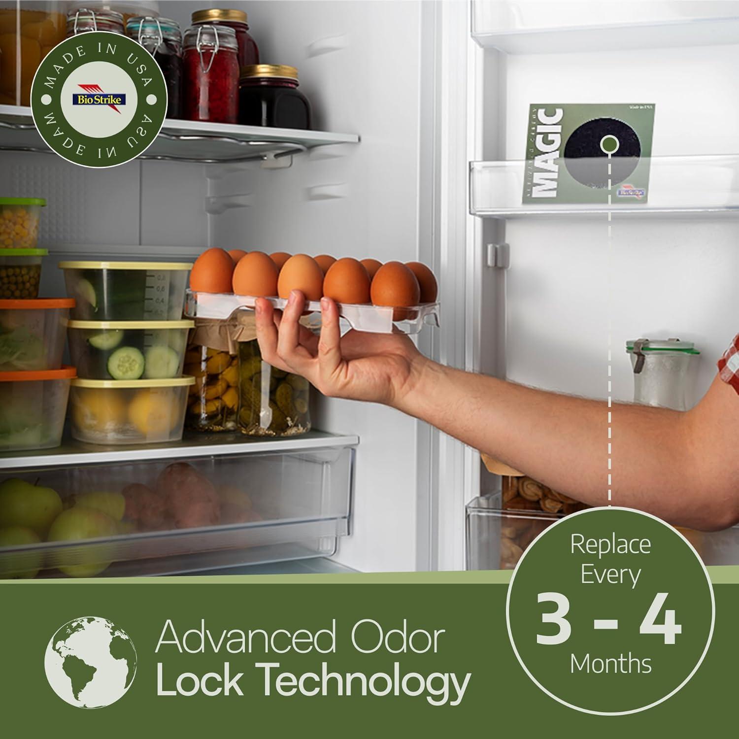 Trash Magic Activated Charcoal Trash Can Odor Eliminator - Peel & Stick Garbage Can Deodorizer - Air Freshener for Fridge, Compost, Drawers & Diaper Pails - Lasts 4 Months - Made in USA (1 Pack)