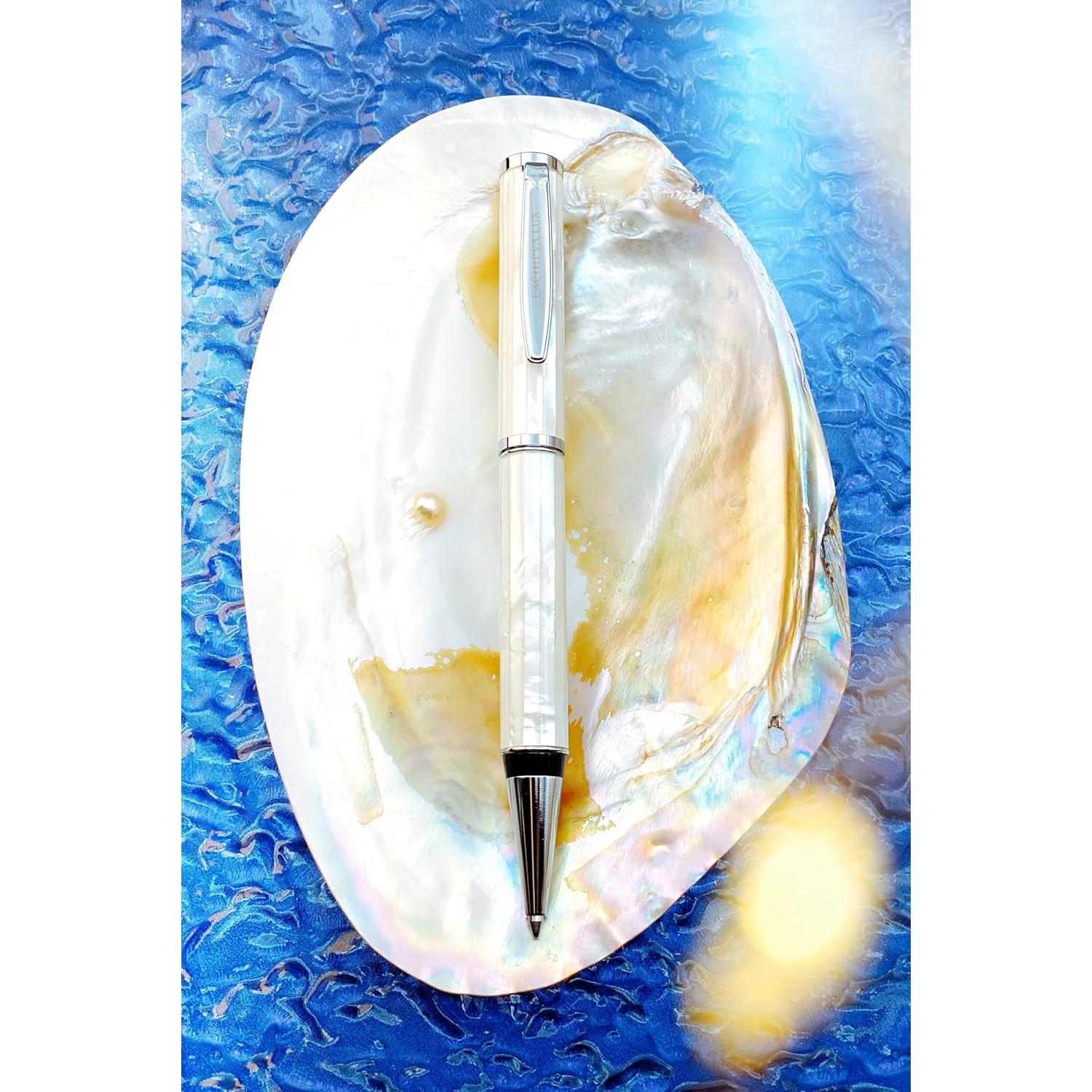 Bolígrafo de lujo LACHIEVA LUX de madreperla blanca con recarga P900M