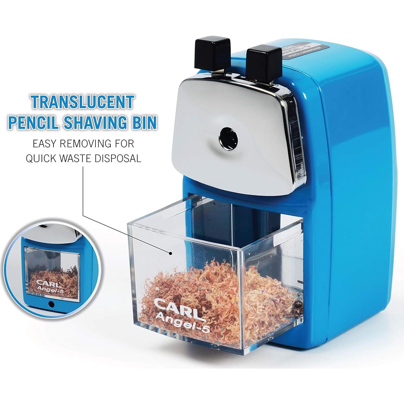 Afilador de lápices manual CARL Angel-5 Negro - Alta resistencia