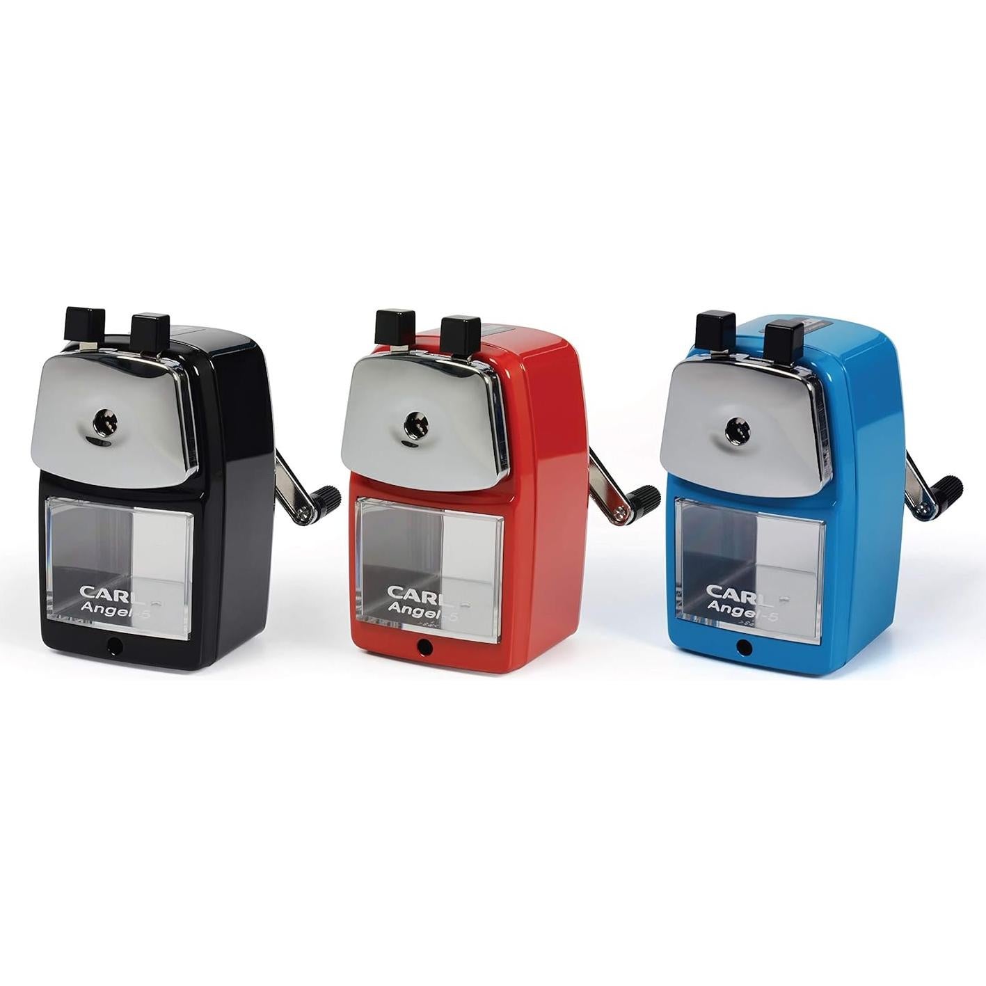 Afilador de lápices manual CARL Angel-5 Negro - Alta resistencia