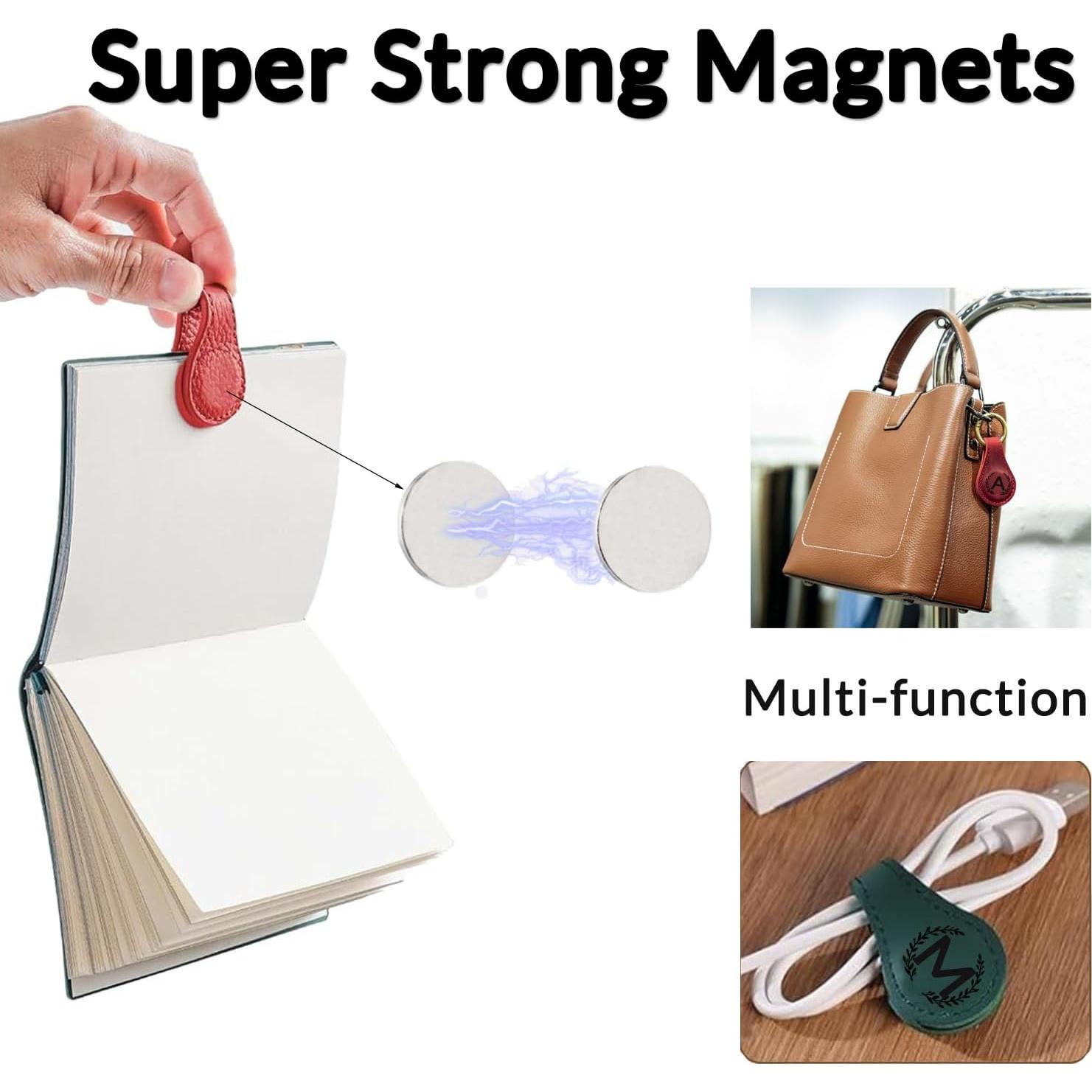 Marcador Magnético de Piel Sintética XMADZ Negro 10x3 cm