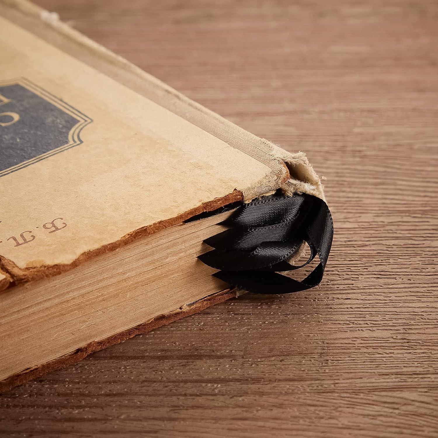 Marcadores de Páginas de Cinta Outus 3 Piezas Cuero Negro