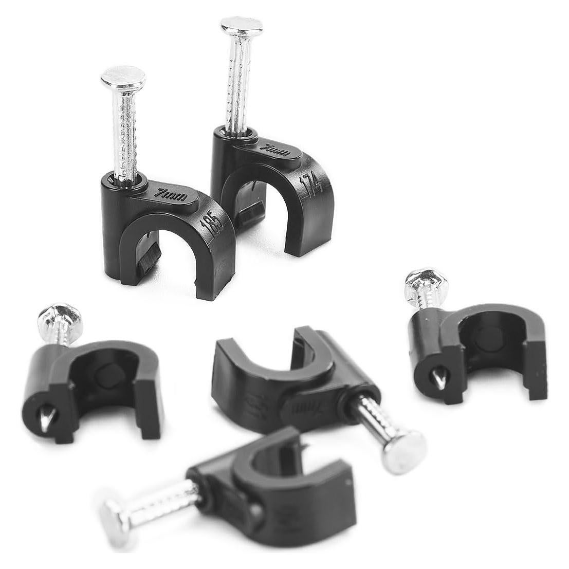 Clips de Cable Ethernet Cat6 HS 7mm Negros - Paquete 200 Unidades