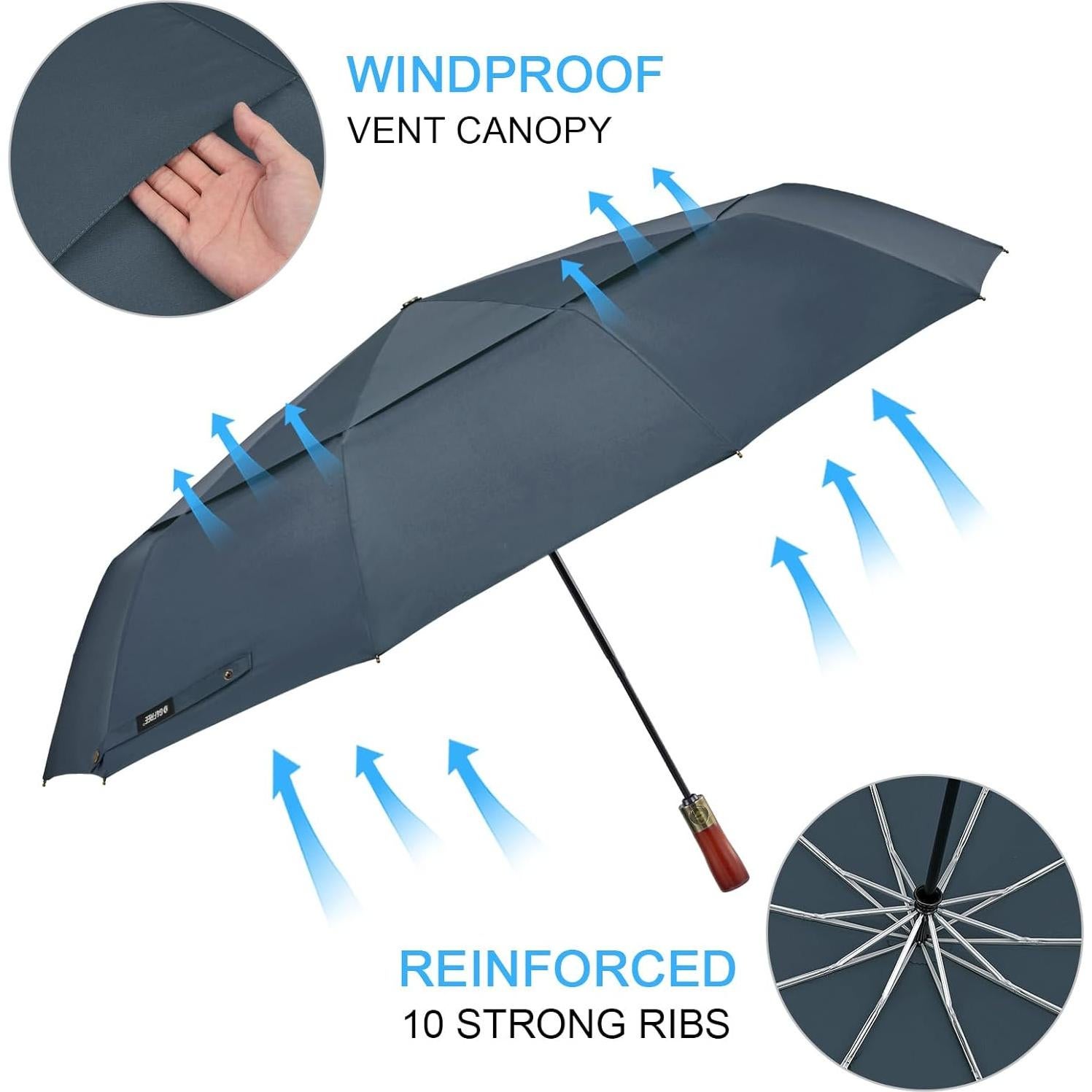 Paraguas de Golf G4Free 137 cm Automático Plegable Azul