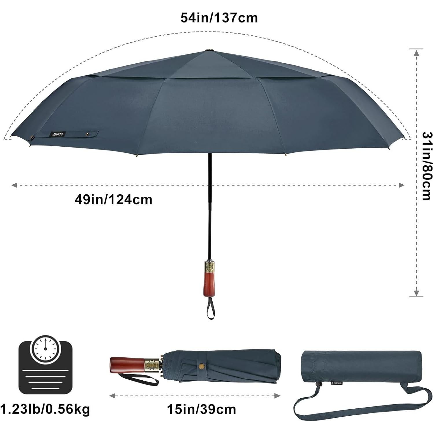 Paraguas de Golf G4Free 137 cm Automático Plegable Azul