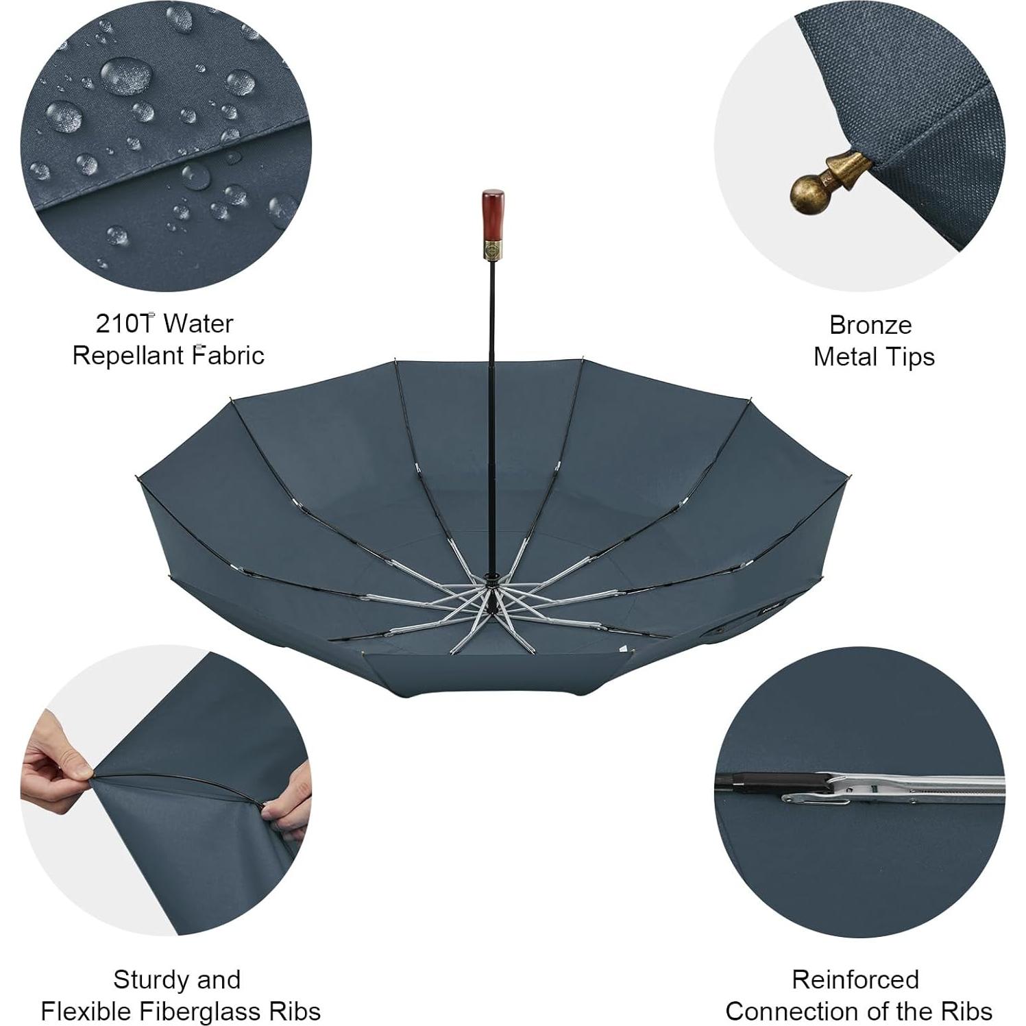 Paraguas de Golf G4Free 137 cm Automático Plegable Azul