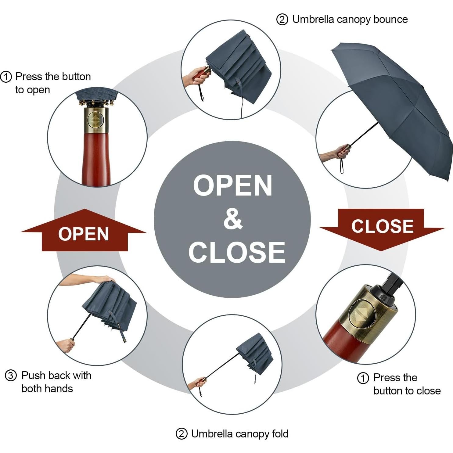 Paraguas de Golf G4Free 137 cm Automático Plegable Azul