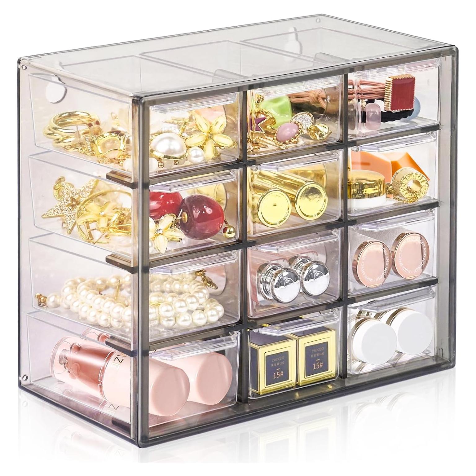 Organizador de Escritorio FODIENS con 12 Cajones Transparentes