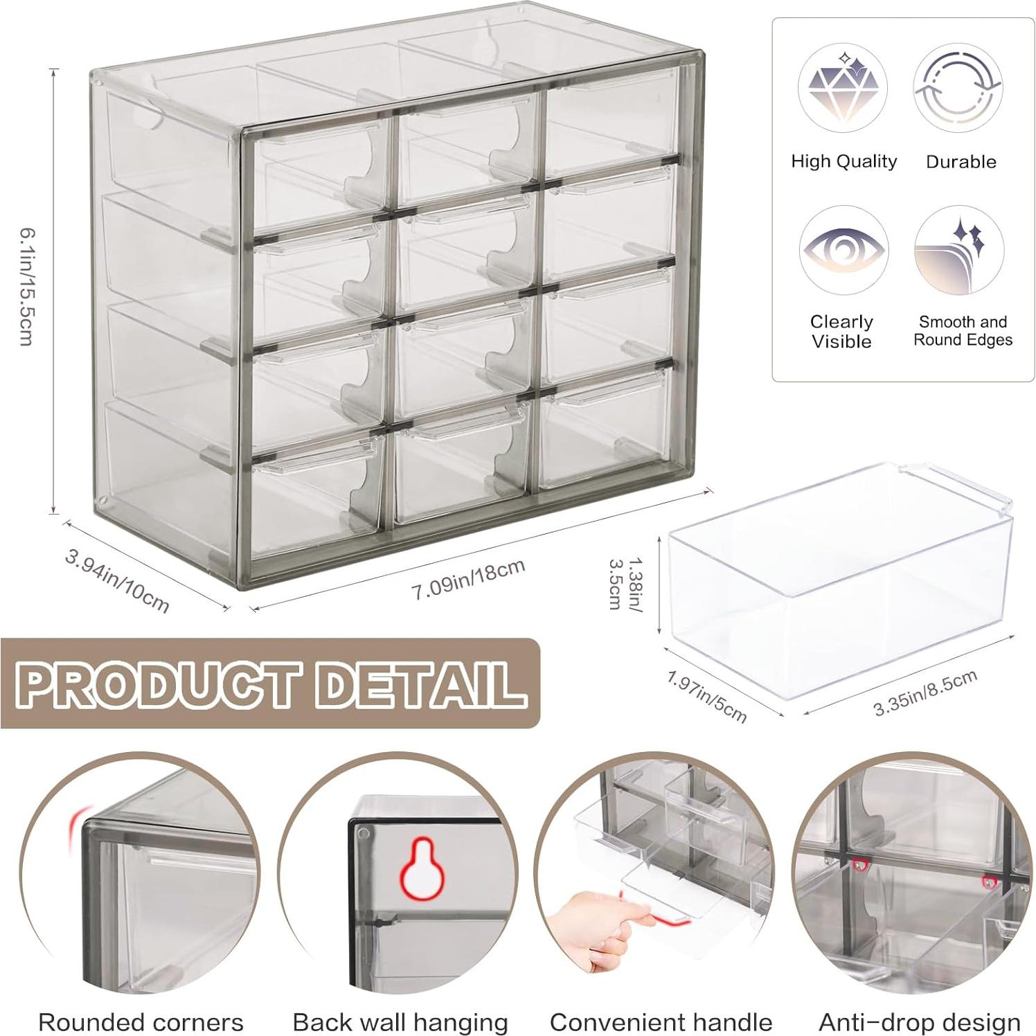 Organizador de Escritorio FODIENS con 12 Cajones Transparentes