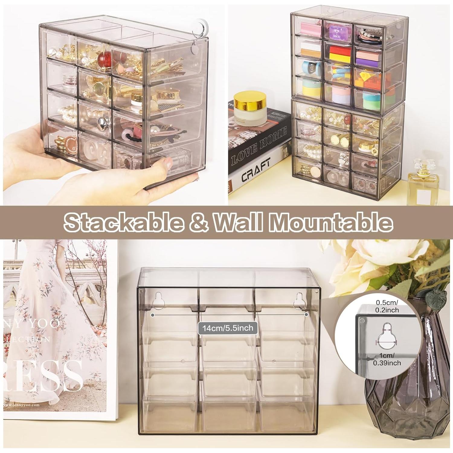 Organizador de Escritorio FODIENS con 12 Cajones Transparentes