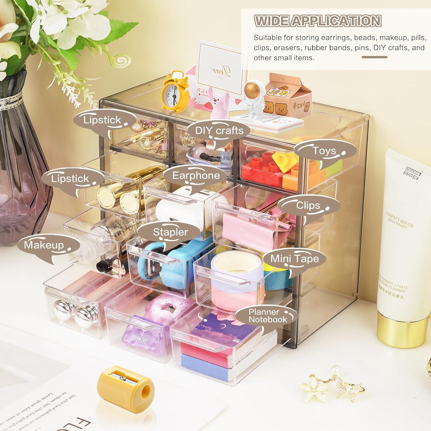 Organizador de Escritorio FODIENS con 12 Cajones Transparentes