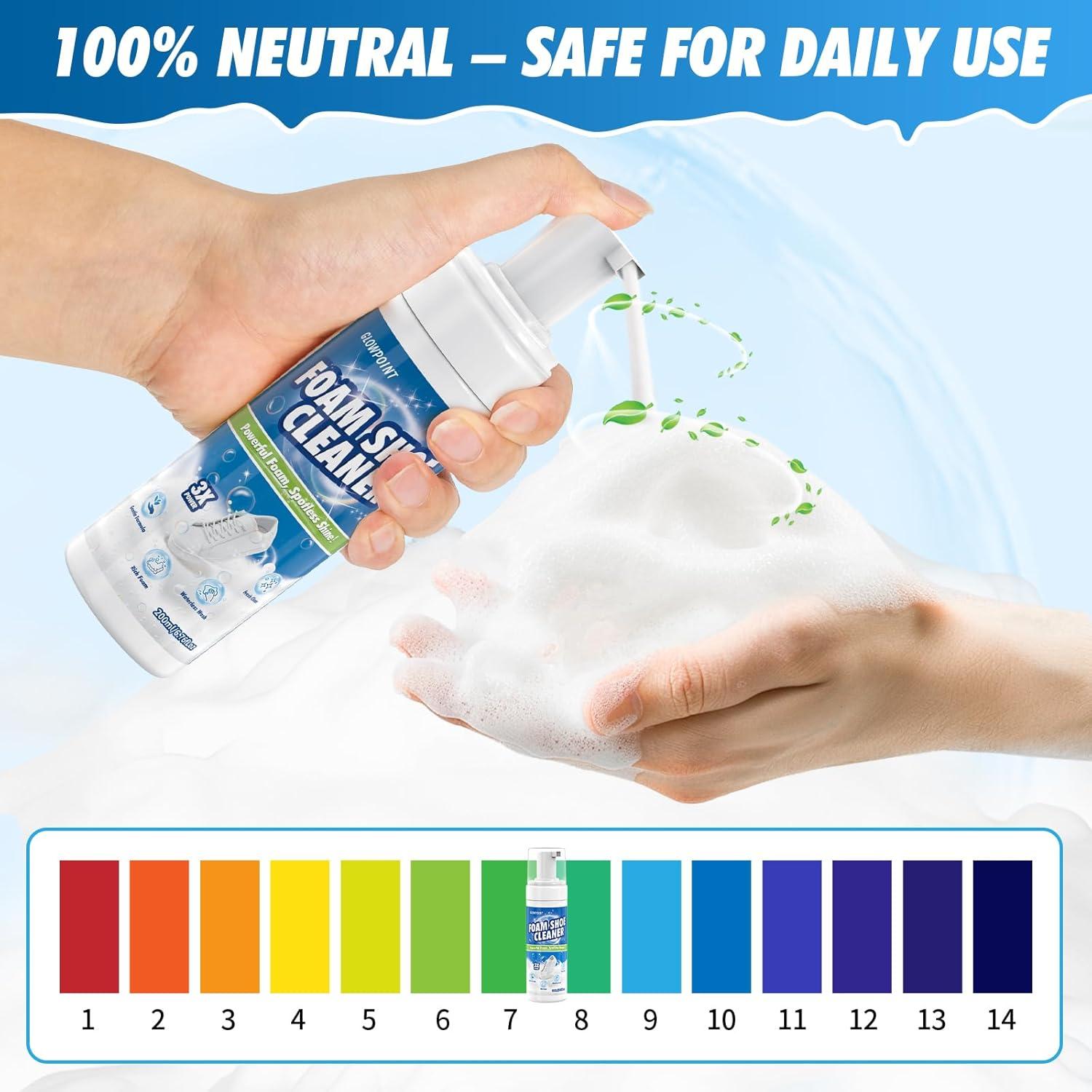 Kit de Limpieza de Zapatos Blancos GLOWPOINT 200 ml con Cepillo