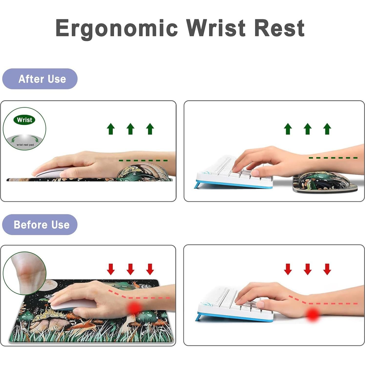Reposamuñecas ergonómico Geniershy con soporte de gel y base antideslizante
