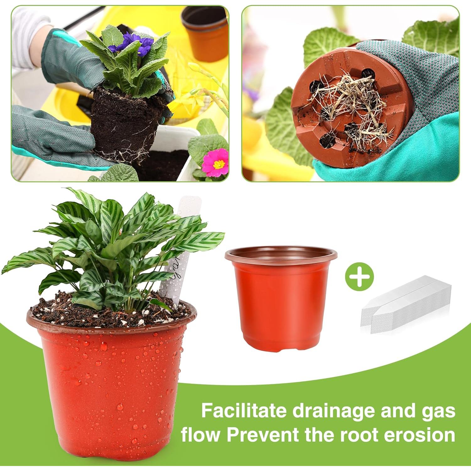 Macetas de Vivero LWWTBS 10.16 cm 100 Pcs con Etiquetas