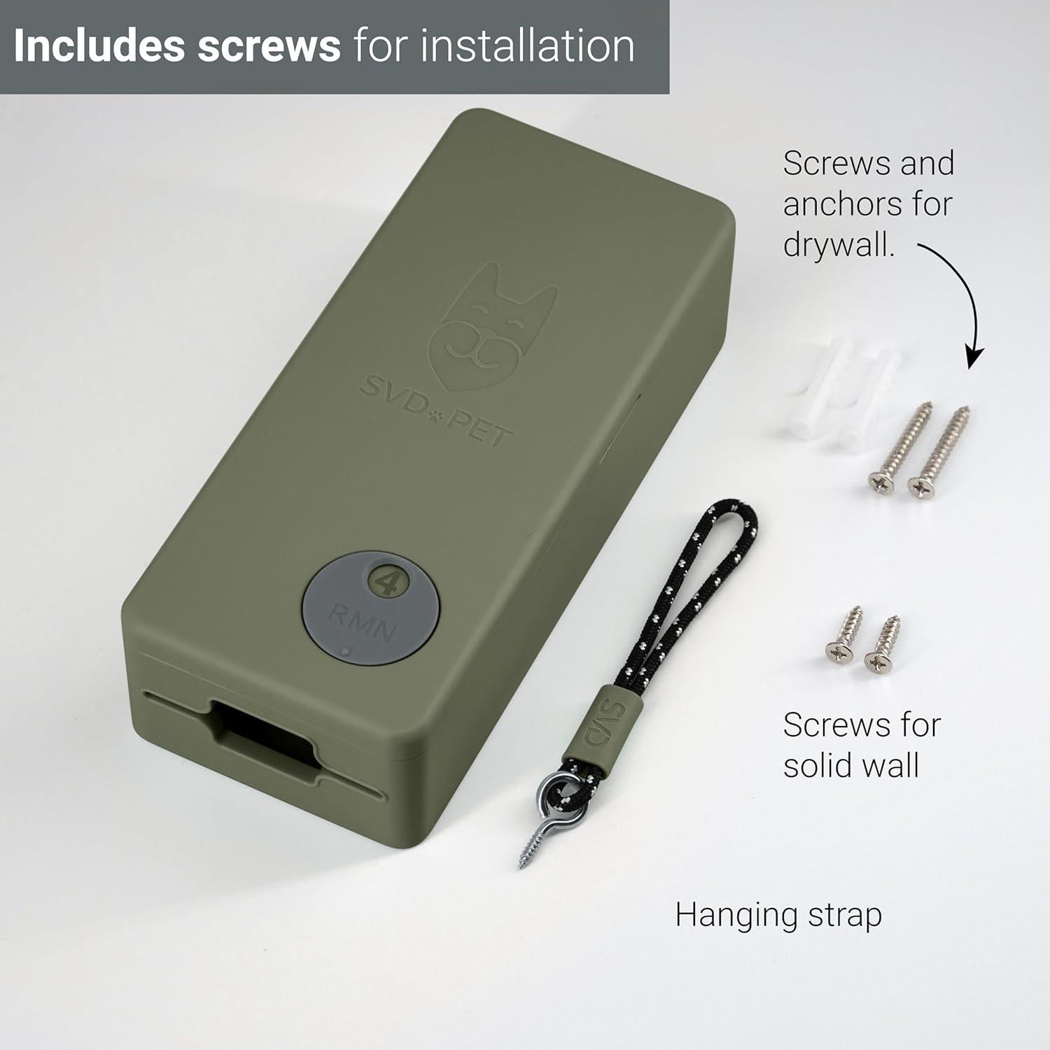 Dispensador de bolsas de excremento para perros SVD.PET Verde Militar