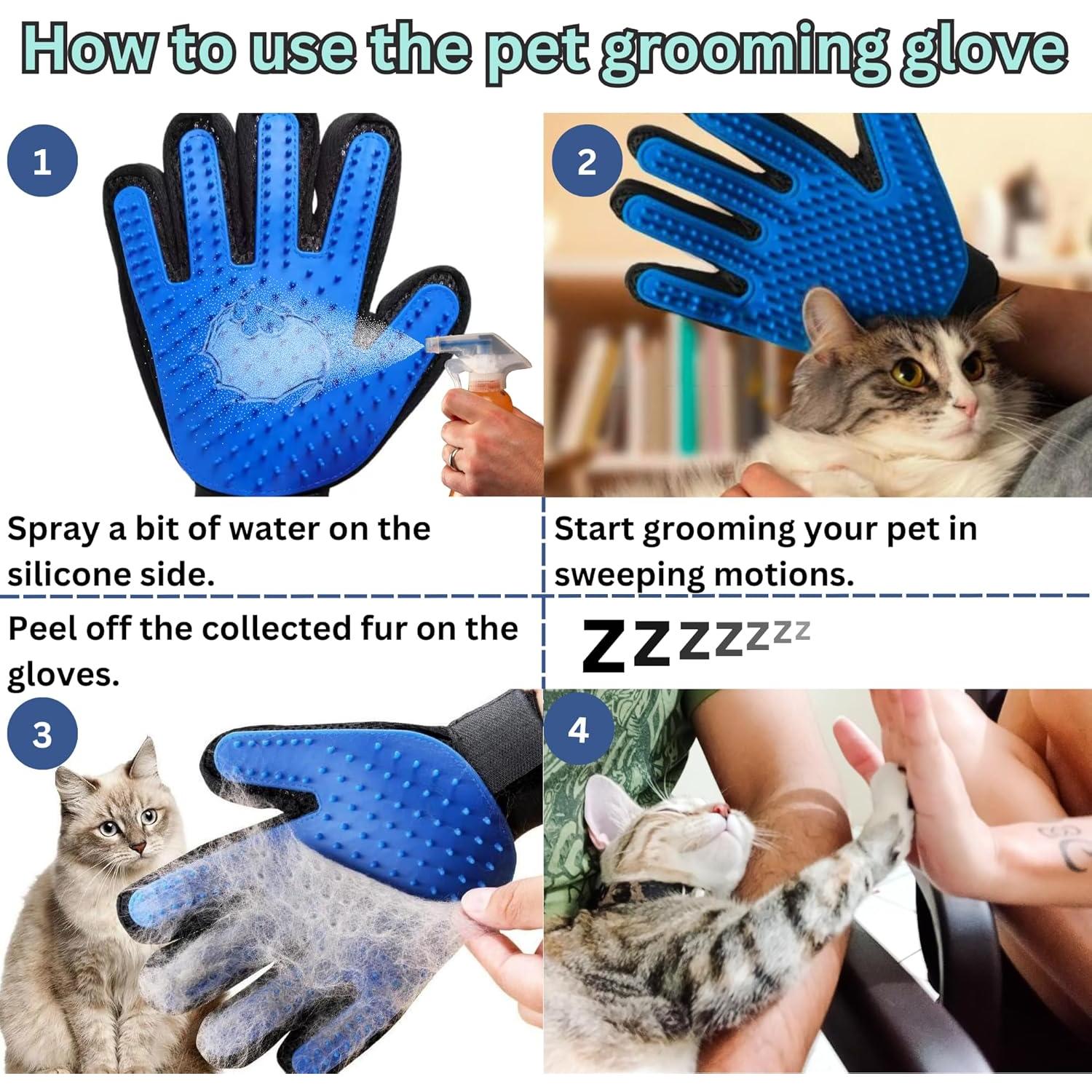 Guantes Quitapelos Multifuncionales ZepetZ - 1 Par Azul