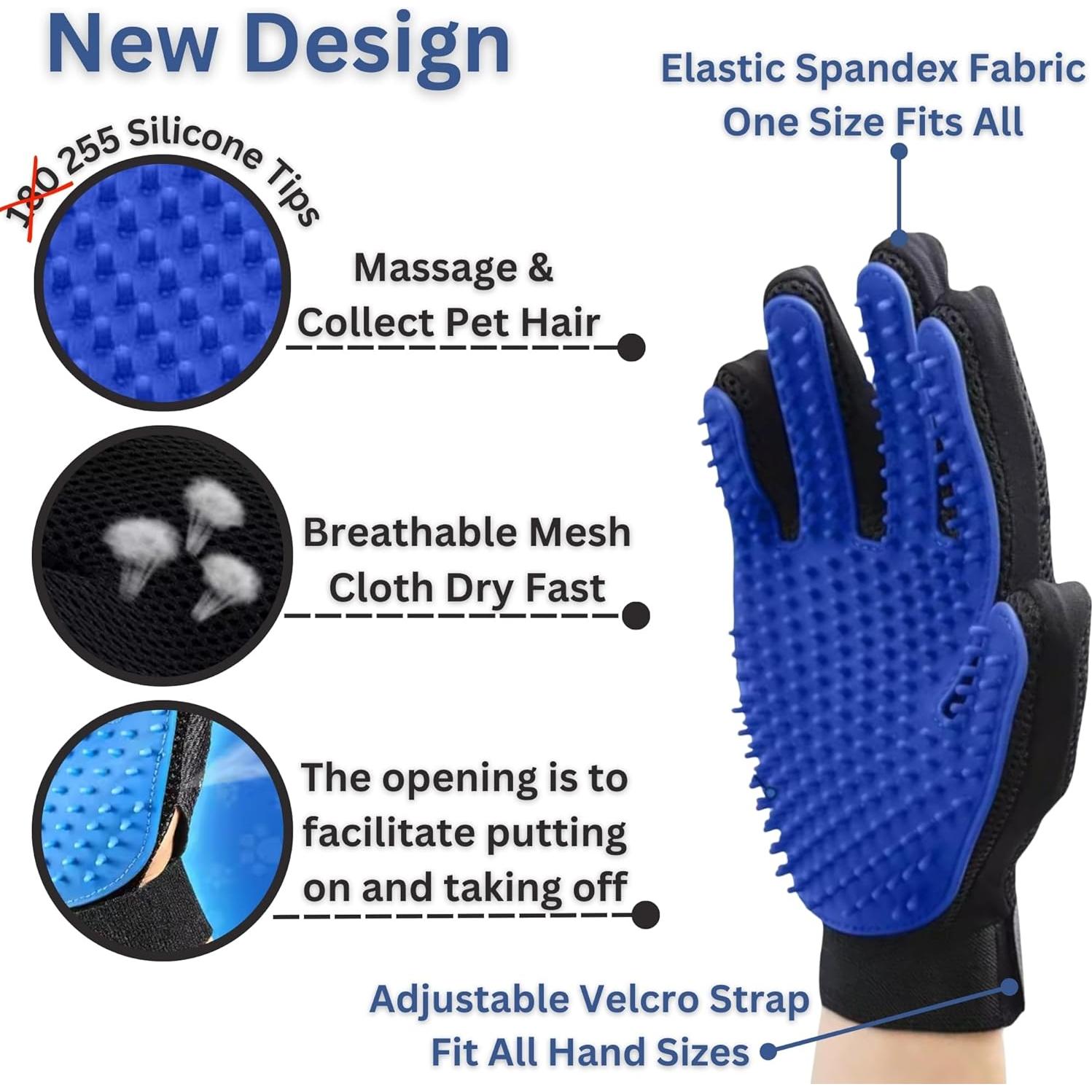 Guantes Quitapelos Multifuncionales ZepetZ - 1 Par Azul