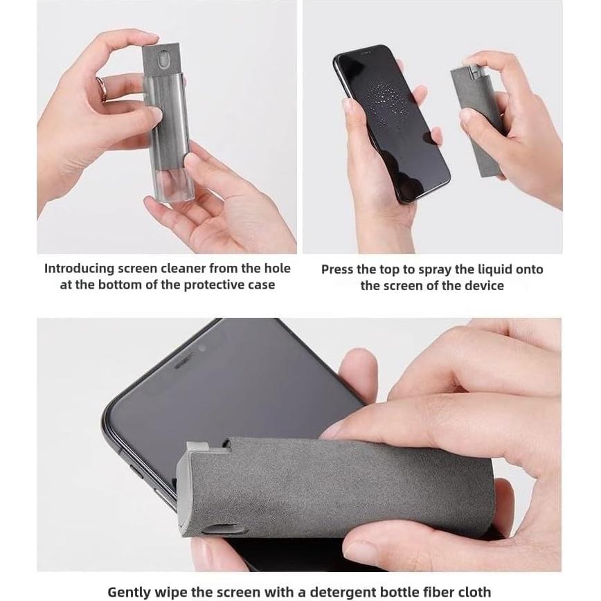 Rociador de limpieza de pantalla DAMENG 2-en-1 con paño microfibra