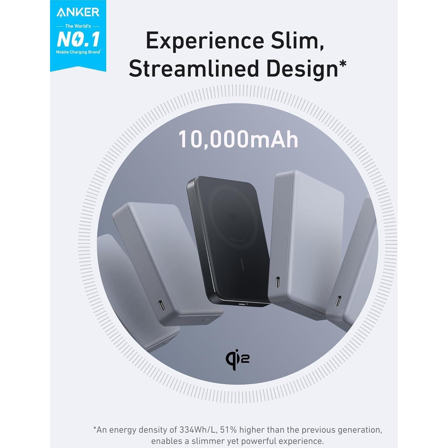 Power Bank Anker MagGo 10,000mAh Cargador Inalámbrico 15W