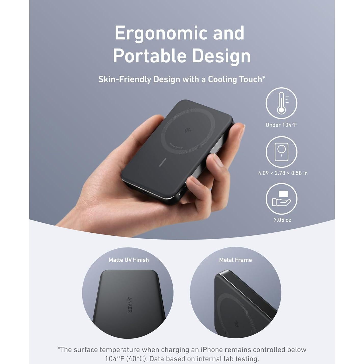 Power Bank Anker MagGo 10,000mAh Cargador Inalámbrico 15W