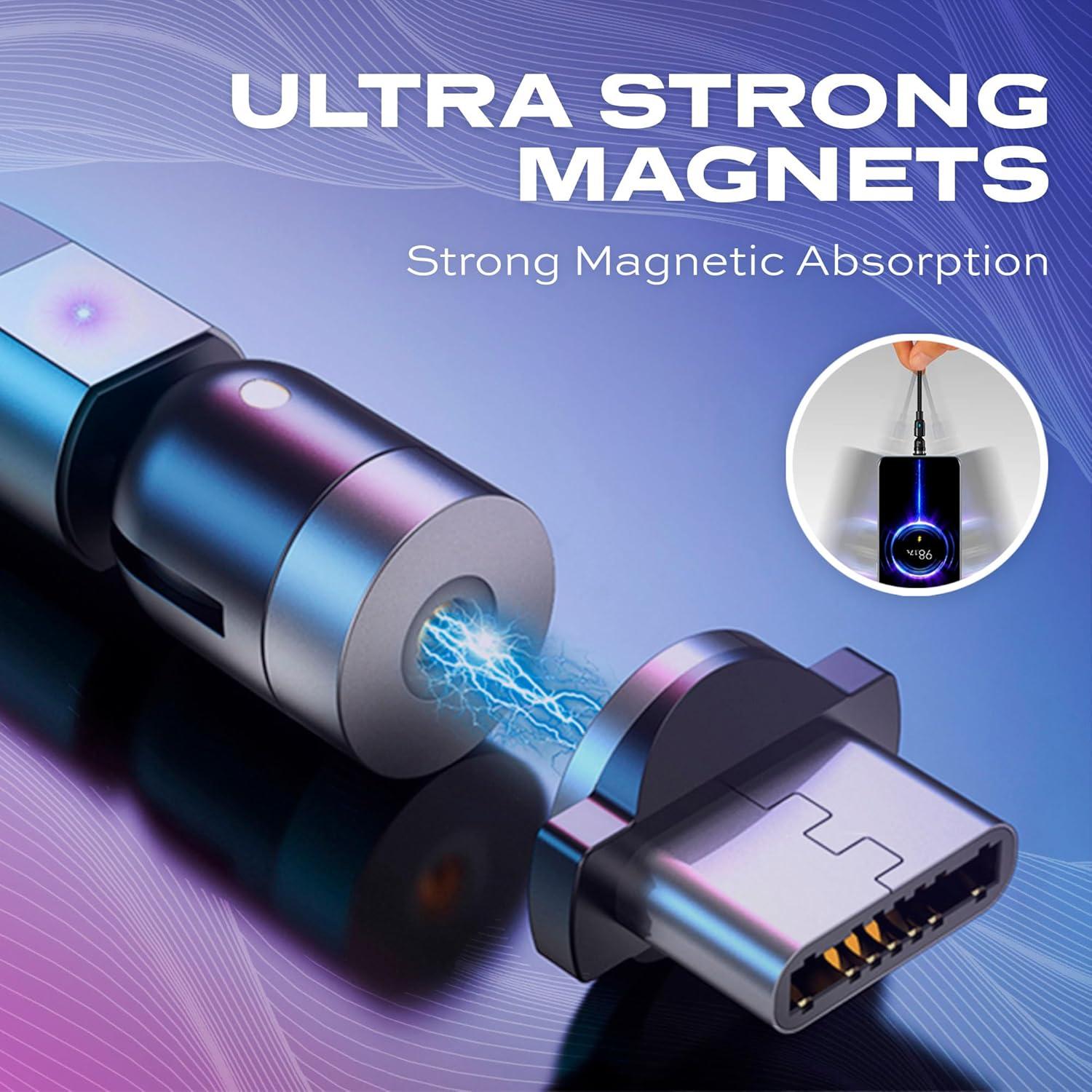 Cable de carga magnético Statik 360 - USB C, Micro USB, 1M