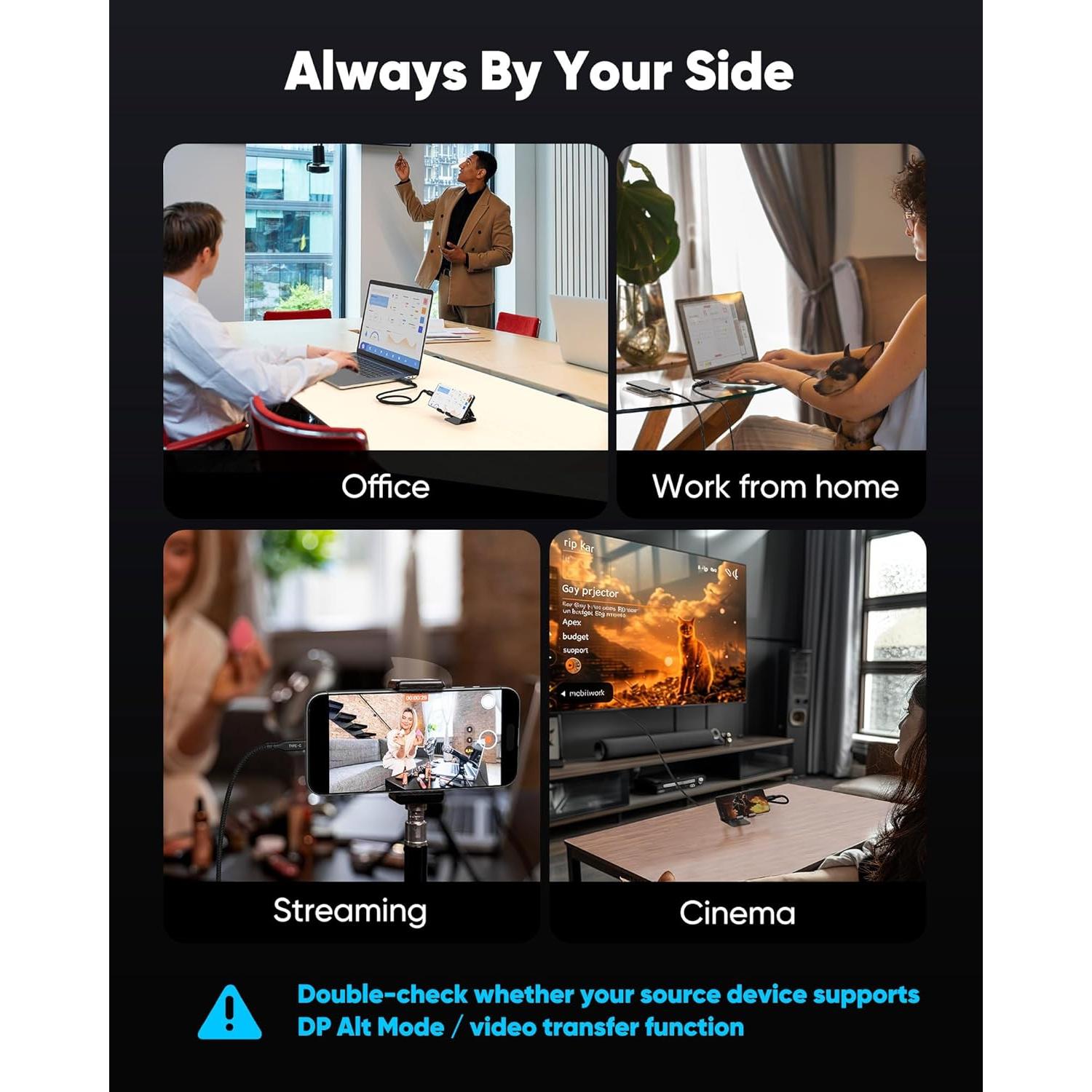 Cable USB C a HDMI 4K@60Hz Highwings 1.8m Negro