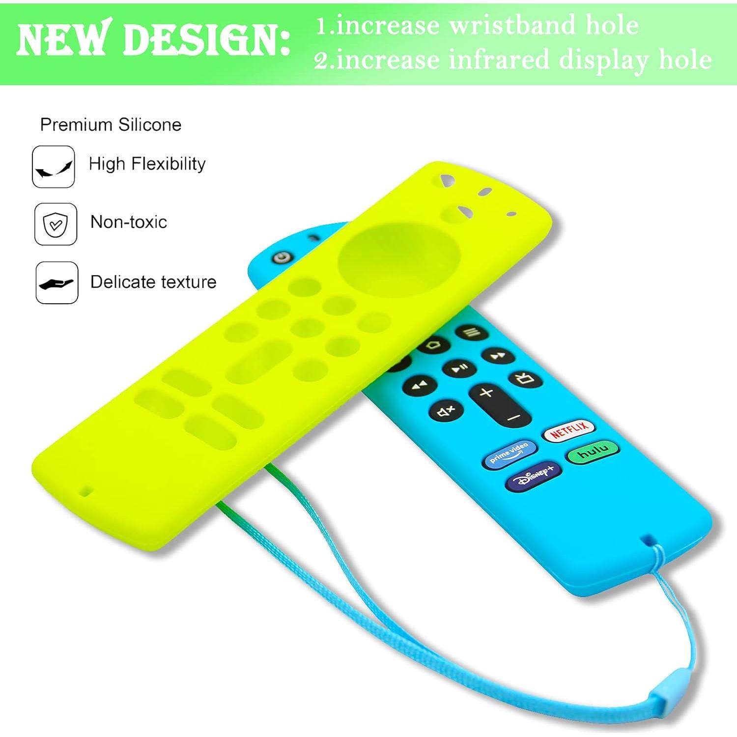 Funda de Control Remoto Pinowu para Firestick 4K 3ra Gen - Silicona Antideslizante Verde y Turquesa
