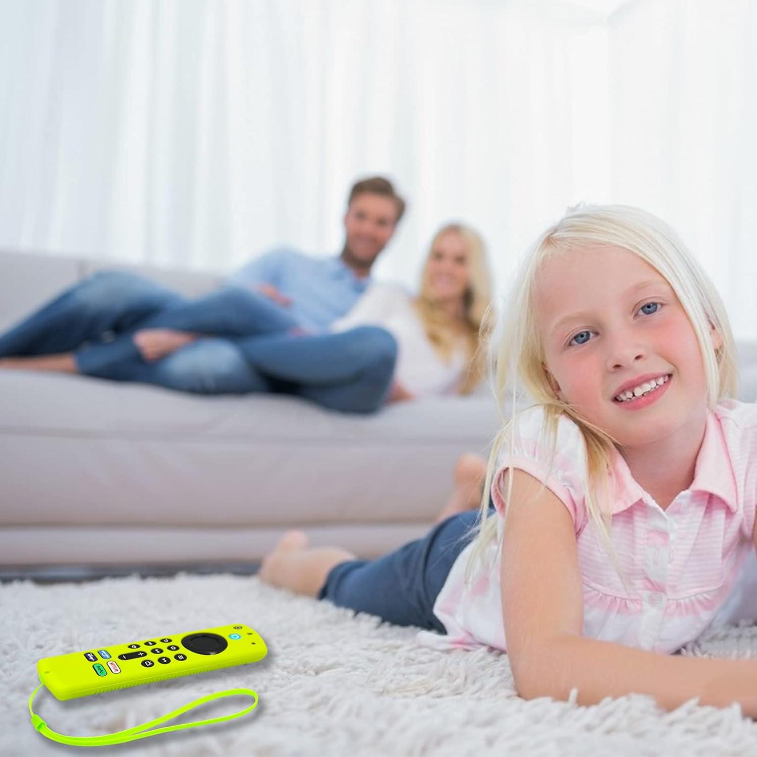 Funda de Control Remoto Pinowu para Firestick 4K 3ra Gen - Silicona Antideslizante Verde y Turquesa