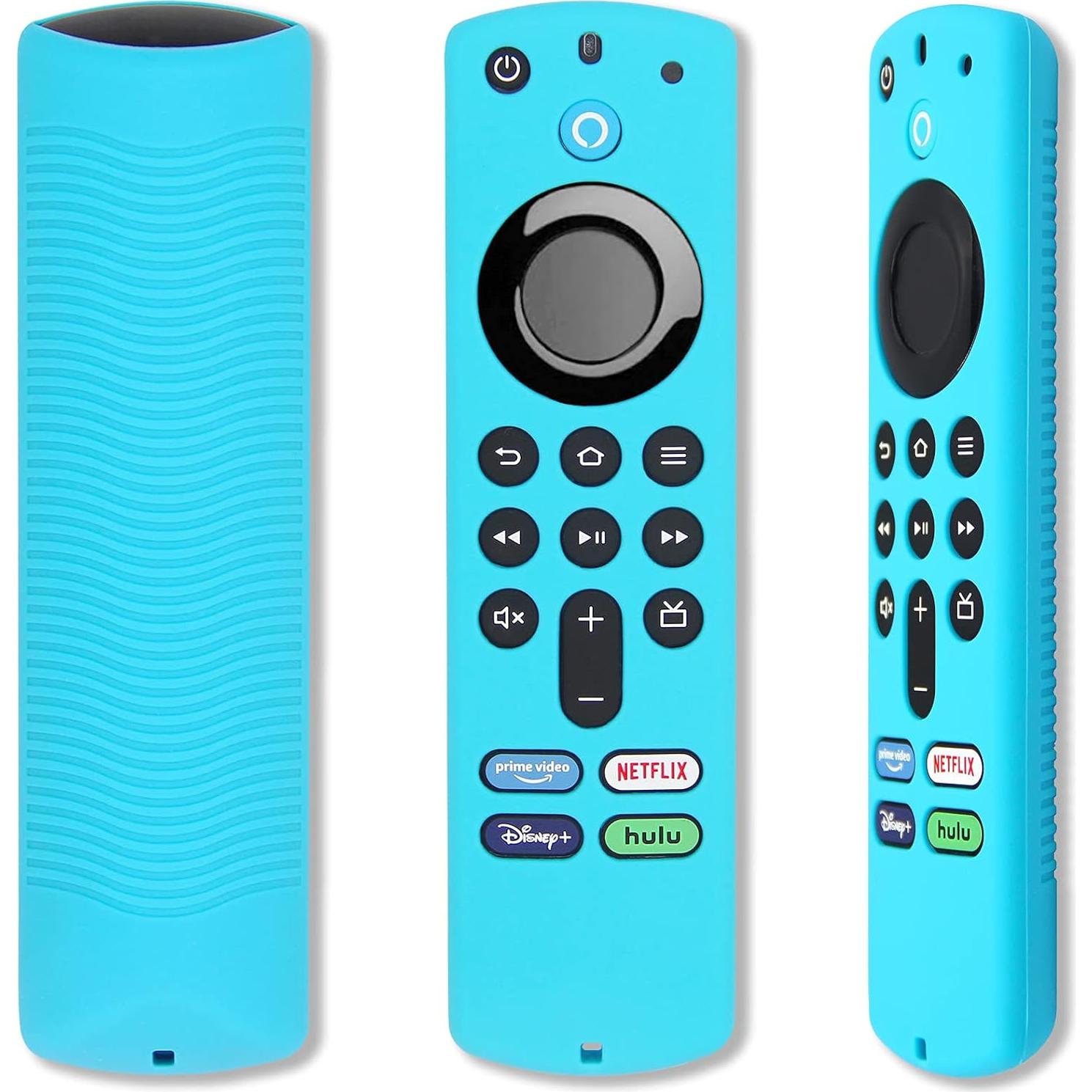 Funda de Control Remoto Pinowu para Firestick 4K 3ra Gen - Silicona Antideslizante Verde y Turquesa