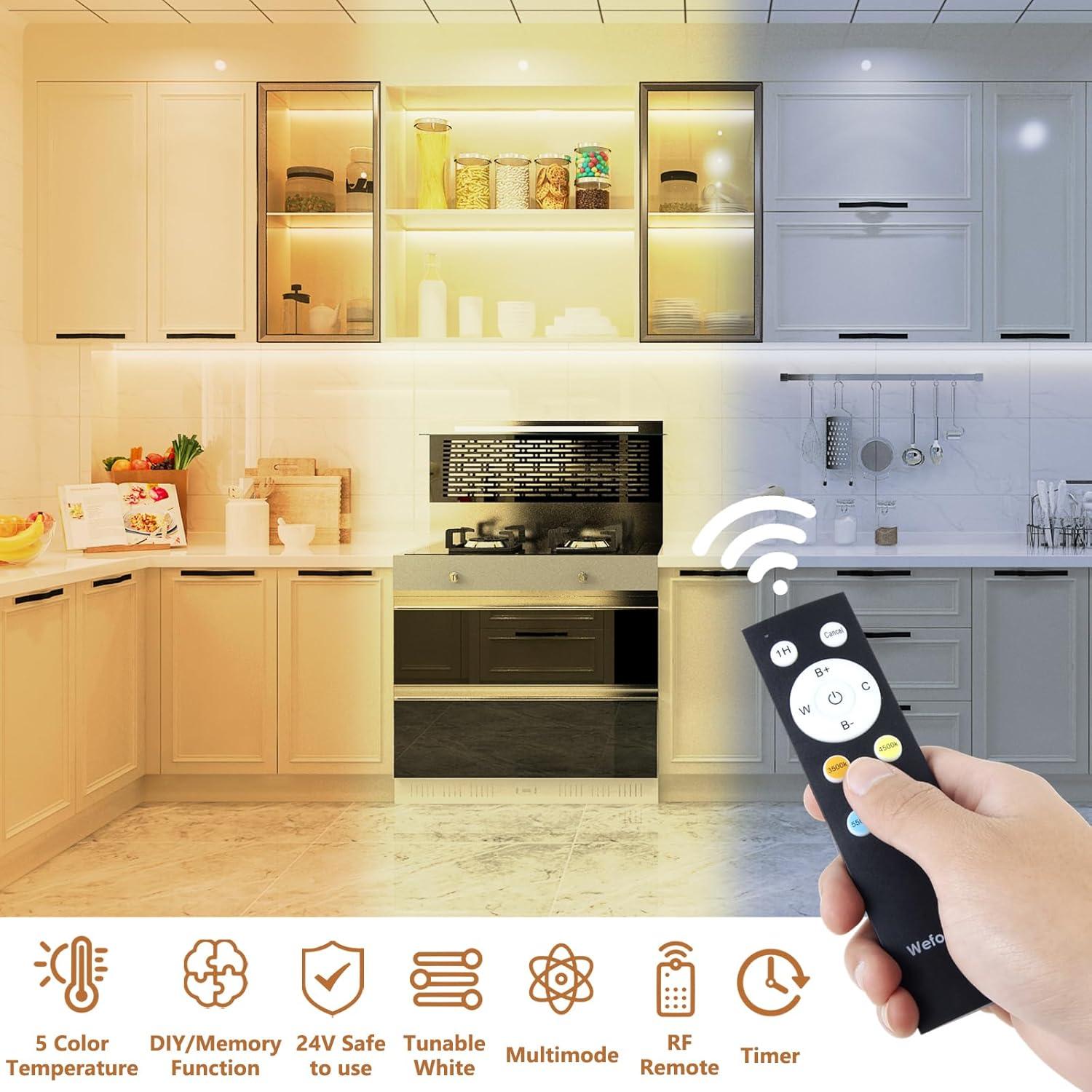 Tira LED blanca regulable 30m Wefomey 24V con control remoto